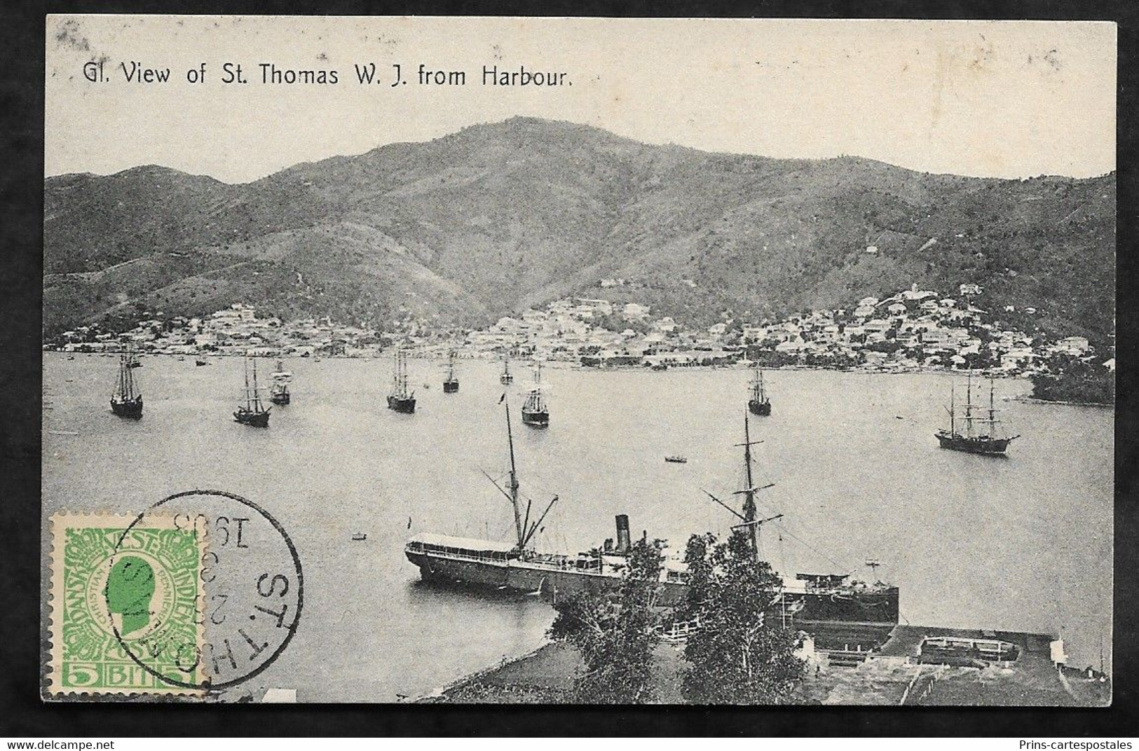 CPA Saint-Thomas  General View Of St Thomas W.I From Harbour - Virgin Islands, US