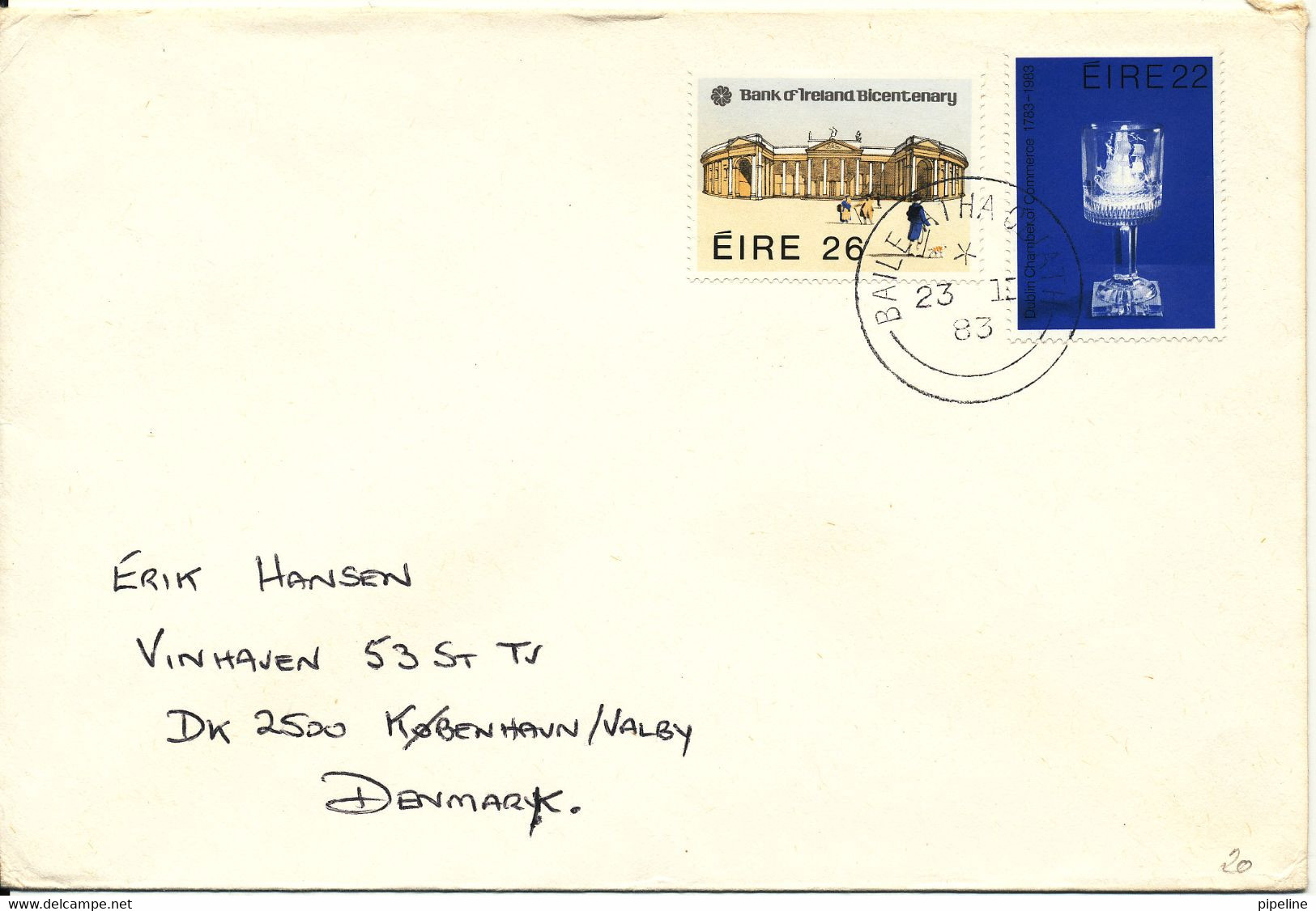 Ireland Cover Sent To Denmark 23-2-1983 - Covers & Documents