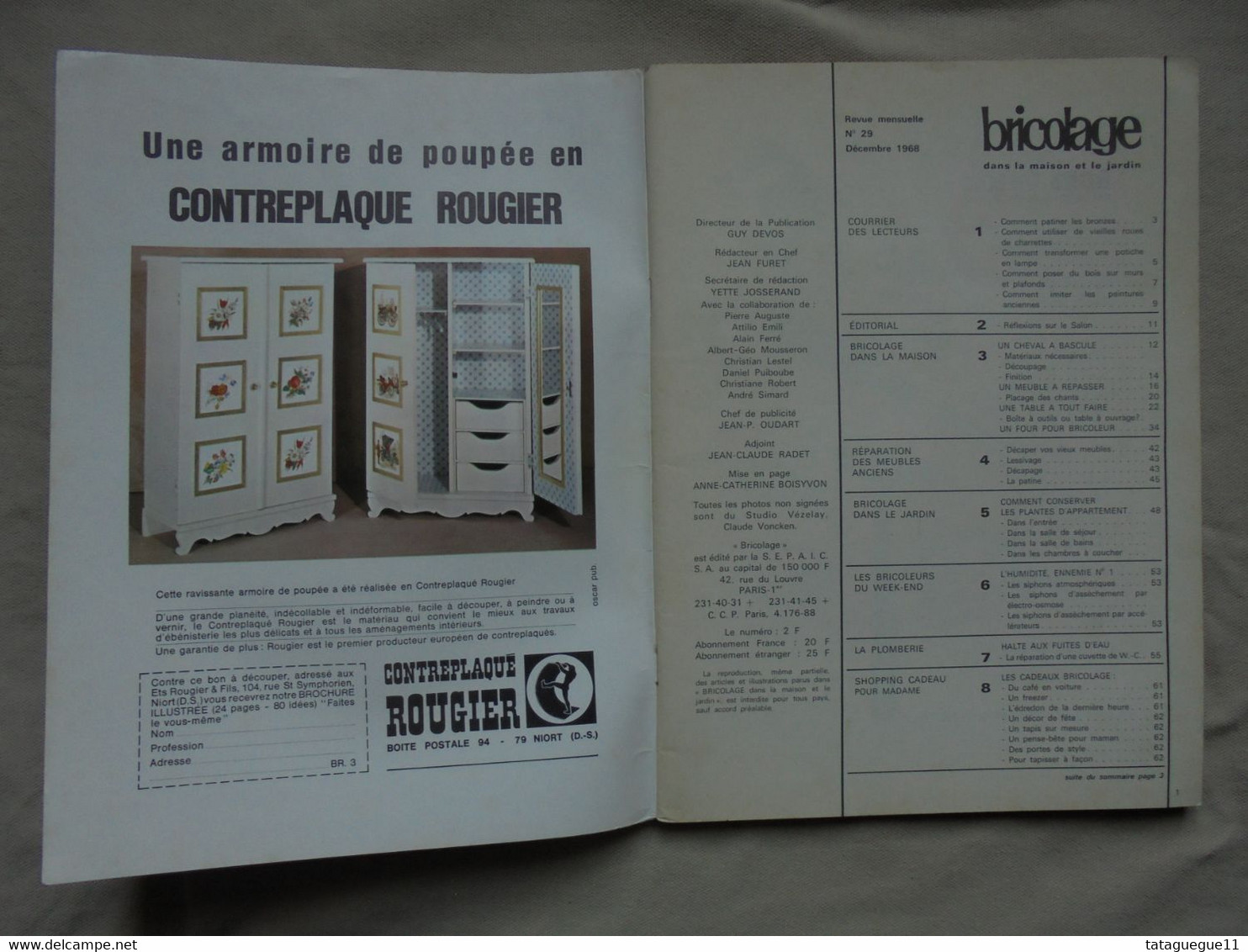 Ancien - Revue Bricolage Dans La Maison Et Le Jardin N° 29 Décembre 1968 - Maison & Décoration