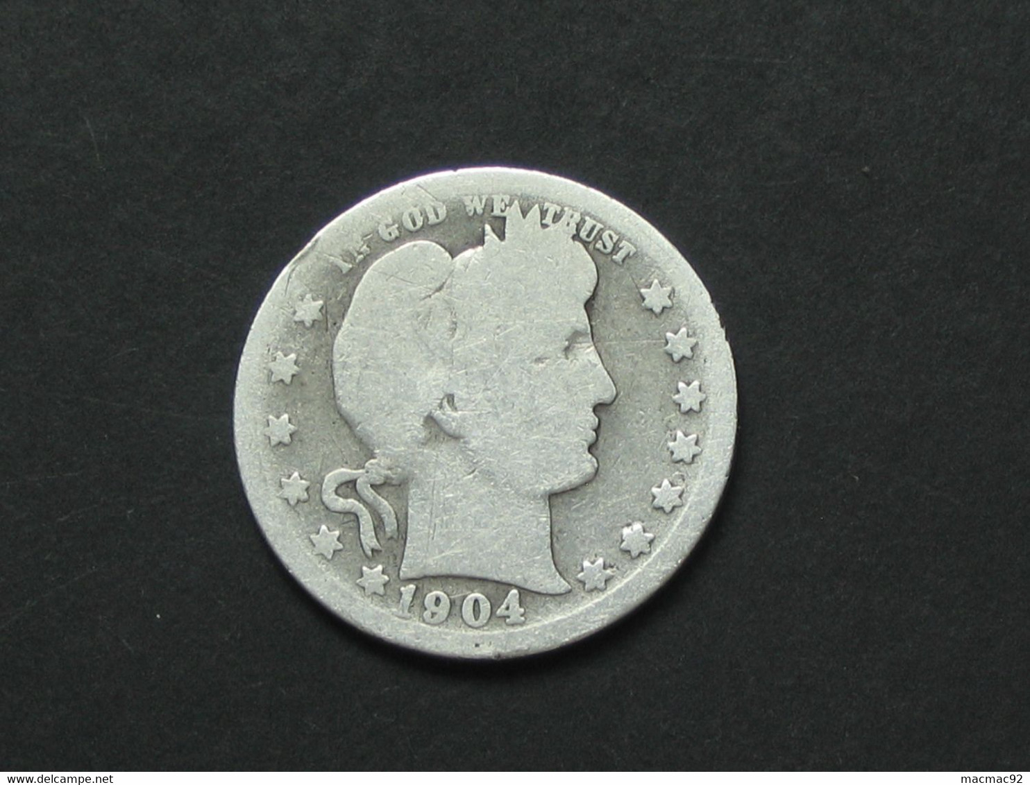 Etats-Unis - USA -  Quarter Dollar 1904 - Barber-  United States Of America  *** ACHAT IMMEDIAT *** - 1892-1916: Barber