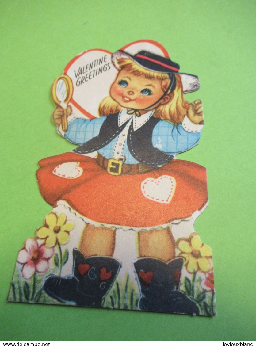 Saint Valentin/ Petite Carte Humoristique Avec Jeune Cow-girl  /USA/1963   STVAL7 - Autres & Non Classés