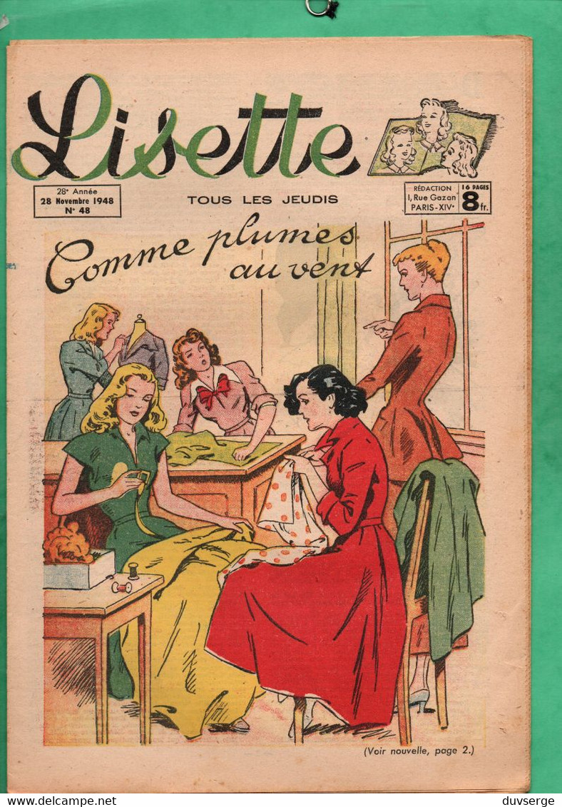 Magazine Lisette  No 48 ( 28 Novembre 1948 ) - Lisette