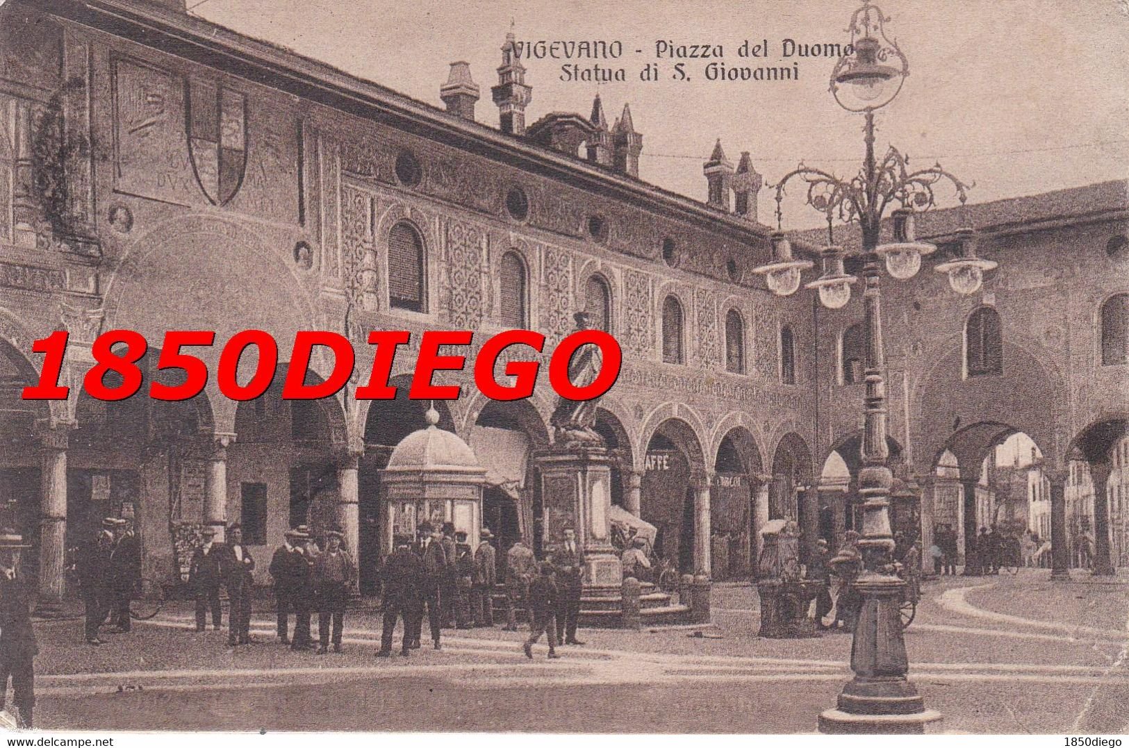 VIGEVANO - PIAZZA DEL DUOMO F/PICCOLO VIAGGIATA BELLA ANIMAZIONE - Vigevano