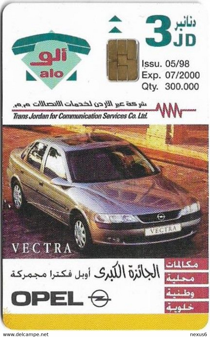 Jordan - Alo - Opel Car, Football And Applicances, 05.1998, 300.000ex, Used - Giordania