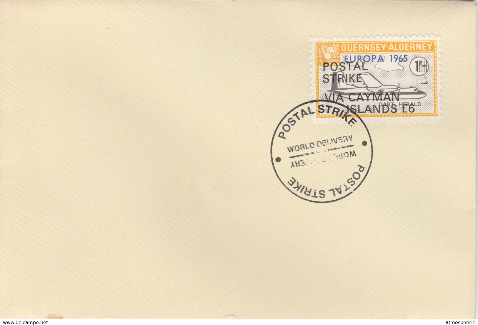 Guernsey - Alderney 1971 Postal Strike Cover To Cayman Islands Bearing Dart Herald 1s Overprinted Europa 1965 - Sin Clasificación