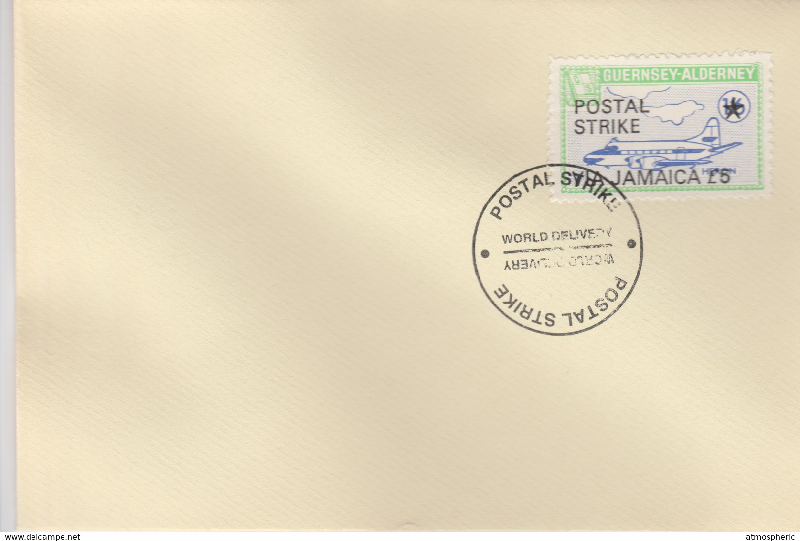 Guernsey - Alderney 1971 Postal Strike Cover To Jamaica Bearing 1967 Heron 1s6d Overprinted 'POSTAL STRIKE VIA JAMAICA £ - Sin Clasificación