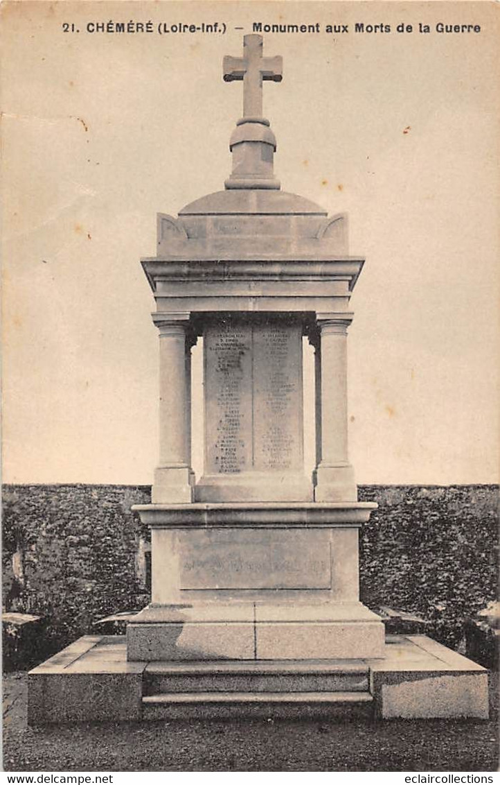 Thème: Monuments Aux Morts  Ou Lanterne Des Morts Ou Combattants 1870  : Chemeré   44        (voir Scan) - Denkmäler