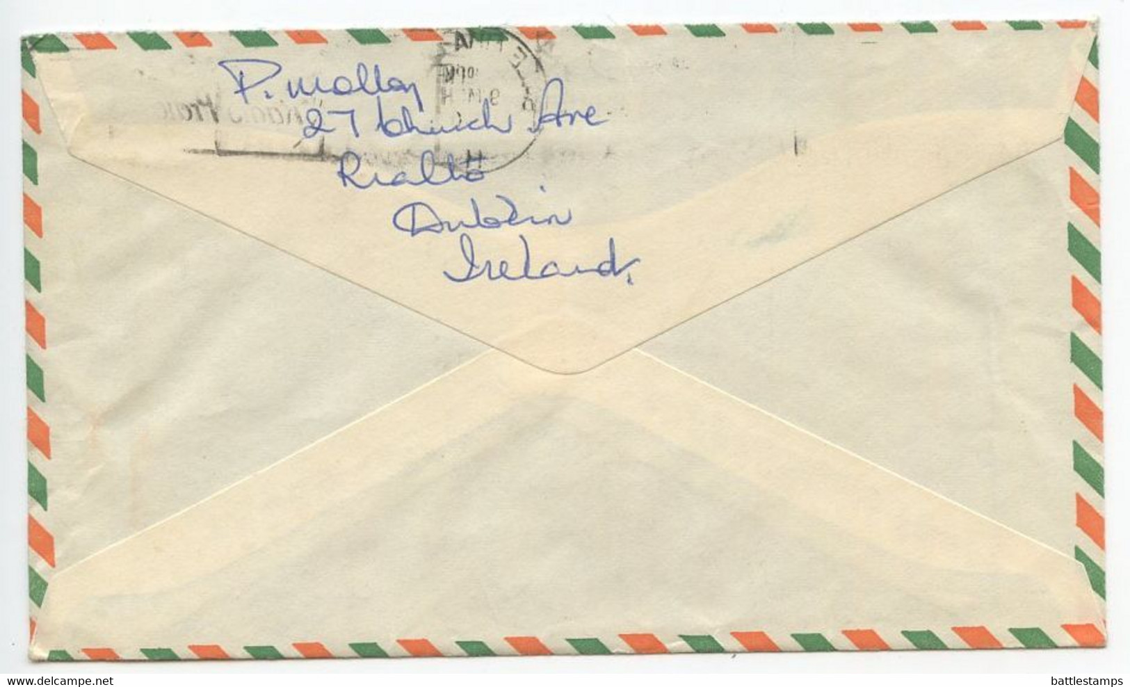 Ireland 1965 Airmail Cover Dublin To NYC Youth Of All Nations, Scott C6 Angel - Briefe U. Dokumente