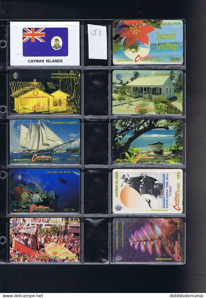 Télécartes Carte Telephonique Phonecard Cayman 22 Cartes - Iles Cayman