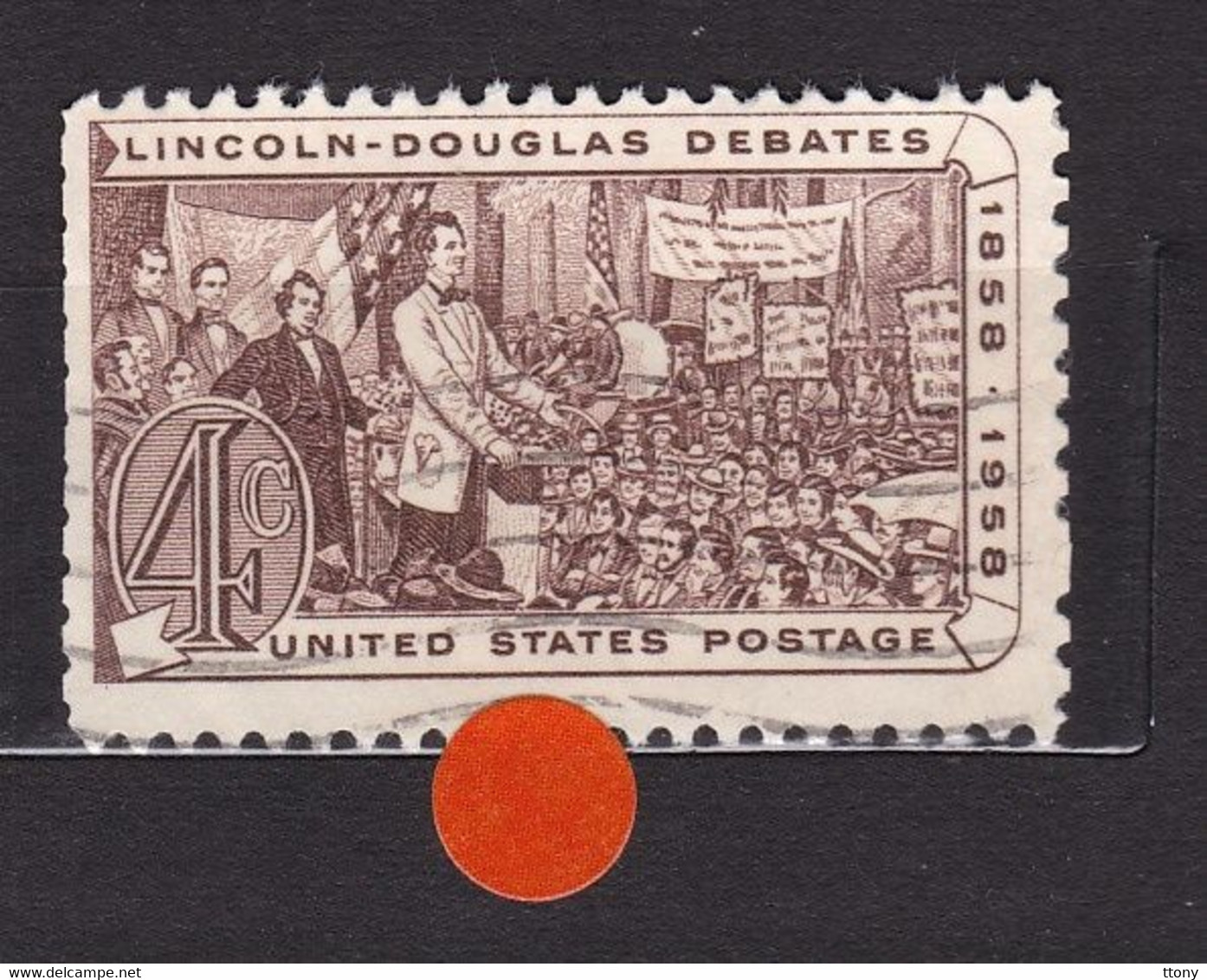 USA STAMPS :Lincoln And Stephen A. Douglas Debating By Beale  Mi:US 735-Sn:US 1115- Yt:US 649-  Sg:US   Used  Année 1958 - Otros & Sin Clasificación