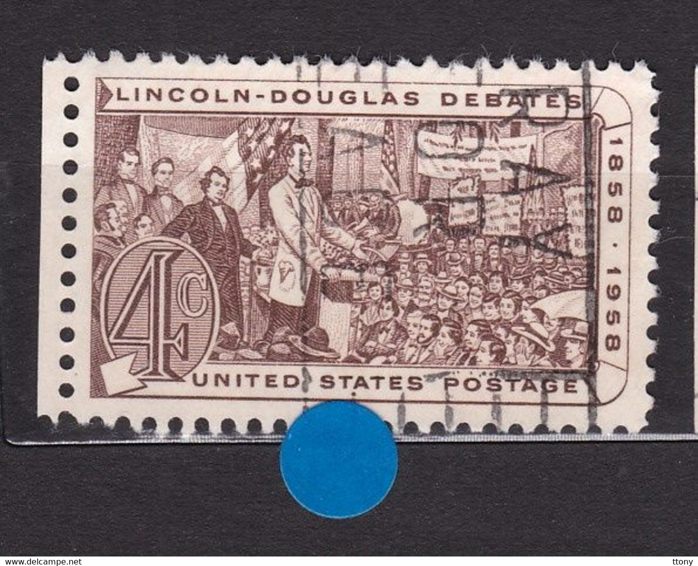 USA STAMPS :Lincoln And Stephen A. Douglas Debating By Beale  Mi:US 735-Sn:US 1115- Yt:US 649-  Sg:US   Used  Année 1958 - Autres & Non Classés