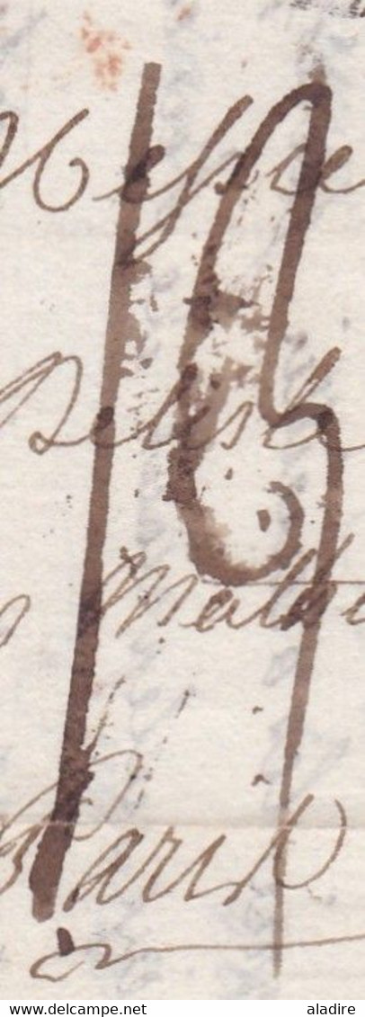 1803 - Marque Postale MILAN (Italie, Poste Française) Sur Lettre Pliée En Français Vers Paris, France - Taxe 13 - 1792-1815: Conquered Departments