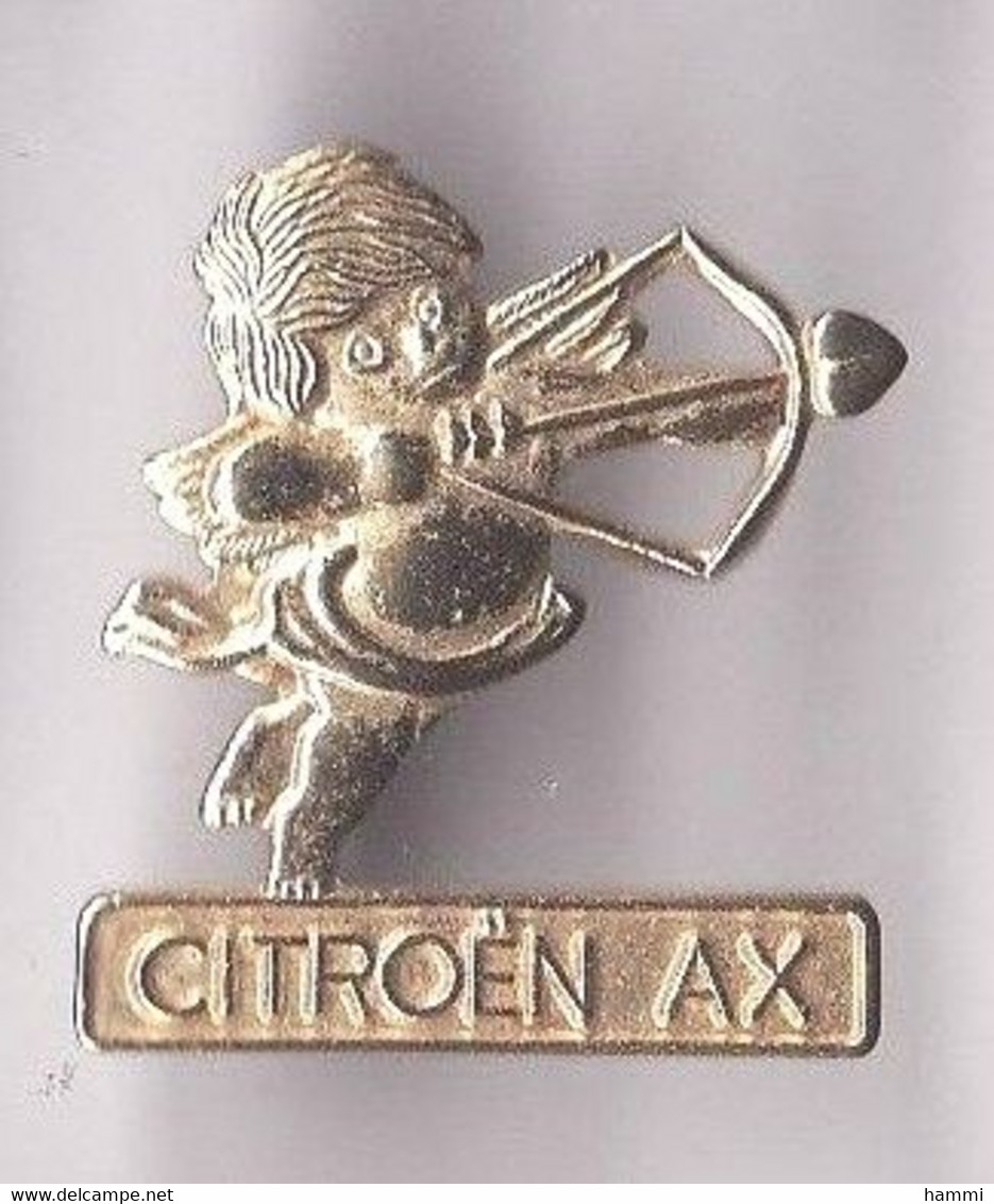 V90 Pin's Citroën AX Doré Cupidon Flèche Amour Cœur Love Arc Achat Immédiat - Boogschieten