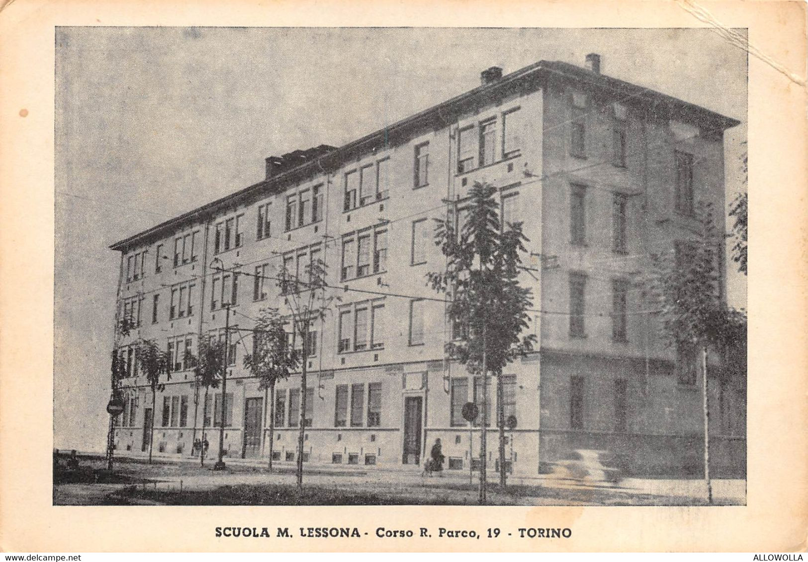 9803"SCUOLA MICHELE LESSONA-CORSO R. PARCO 19-TORINO"-VERA FOTO-CARTOLINA NON SPEDITA - Enseignement, Écoles Et Universités