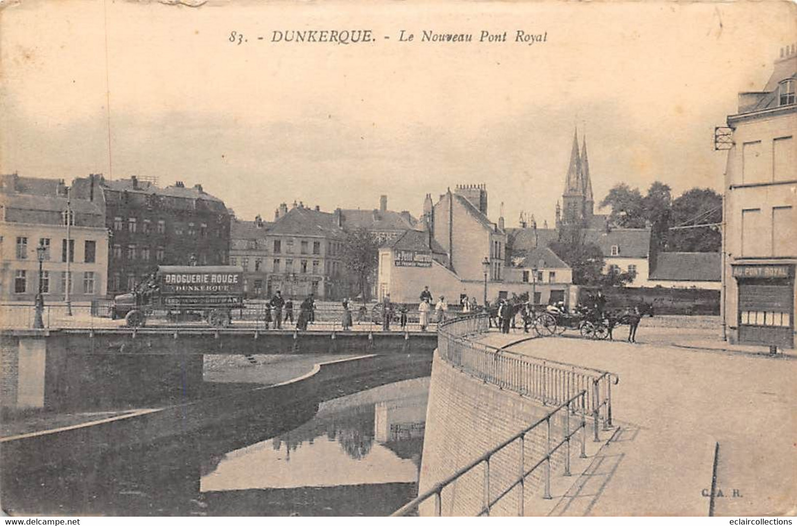 Dunkerque          59        Le Nouveau Pont Royal     Camion Droguerie Rouge Dunkerque Sur Le Pont         (voir Scan) - Dunkerque