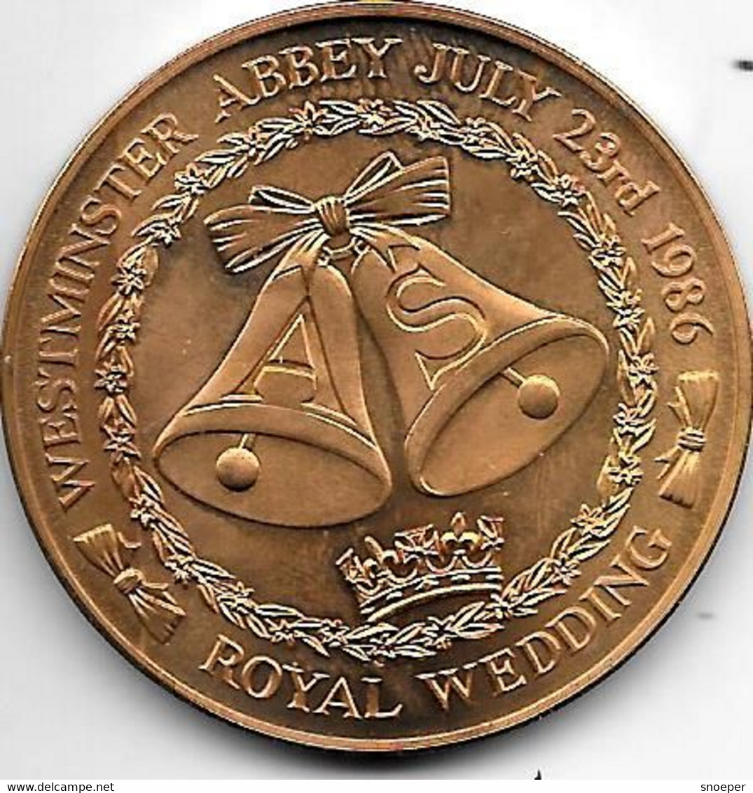 *medaille Mariage Of Prince Andrew -mis Sarah Ferguson 1986 - Royal/Of Nobility