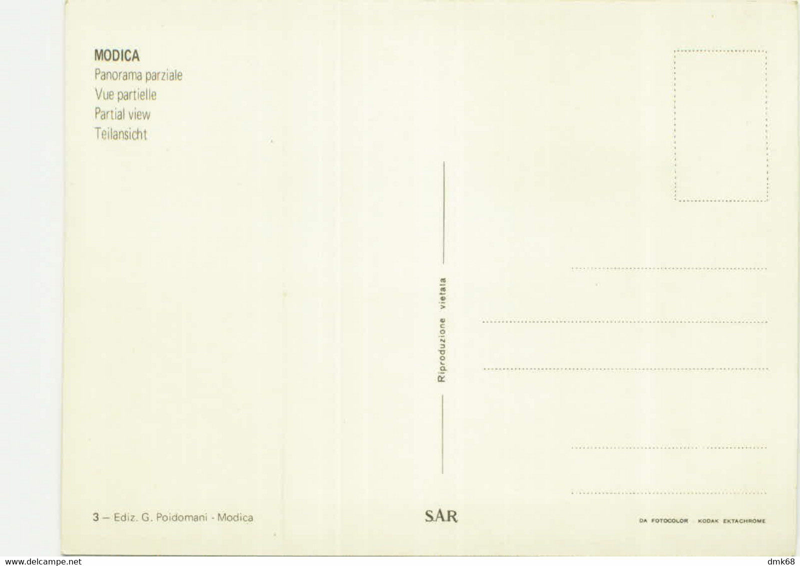 MODICA ( RAGUSA ) PANORAMA PARZIALE - EDIZIONE POIDOMANI - 1970s (6465) - Modica
