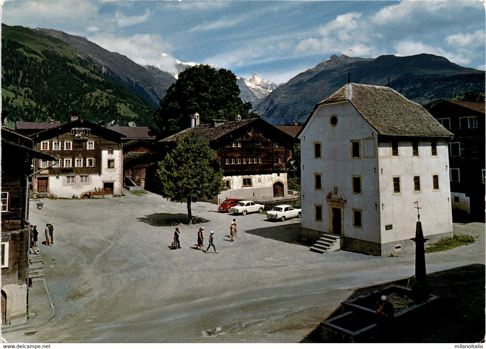 Ernen, Wallis - Gasthaus Rössli, Rathaus Und Tellenhaus (43959) * 1970 - Ernen