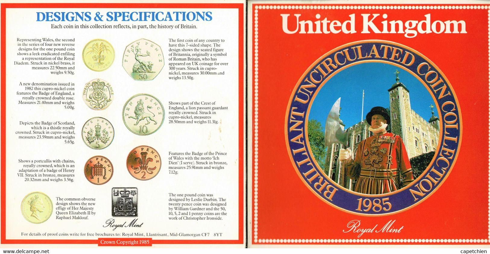 MINT SET / 1985 / SEVEN COINS / UNCIRCULETED - Mint Sets & Proof Sets