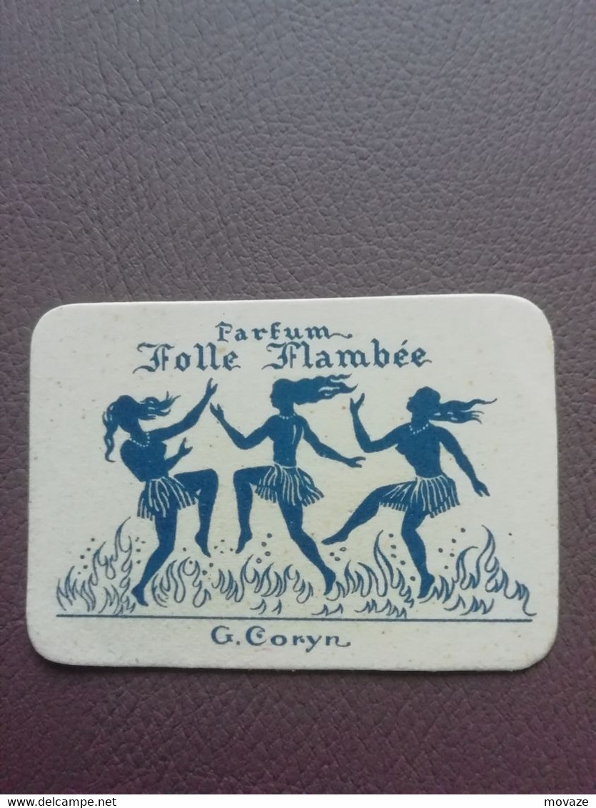 Carte Parfum Parfumkaart Folle Flambée G. Coryn - Modernes (à Partir De 1961)