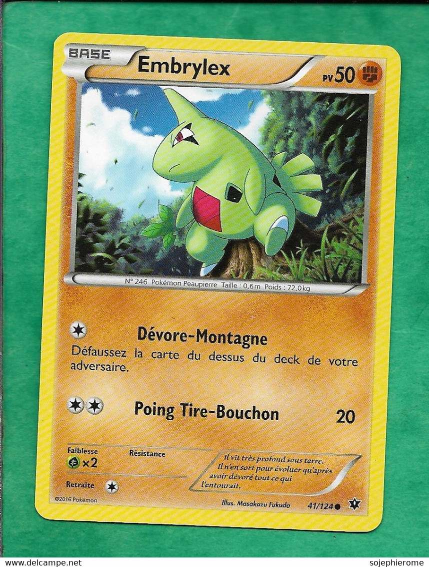 Pokémon 2016 XY Impact Des Destins 41/124 Embrylex 2scans - XY