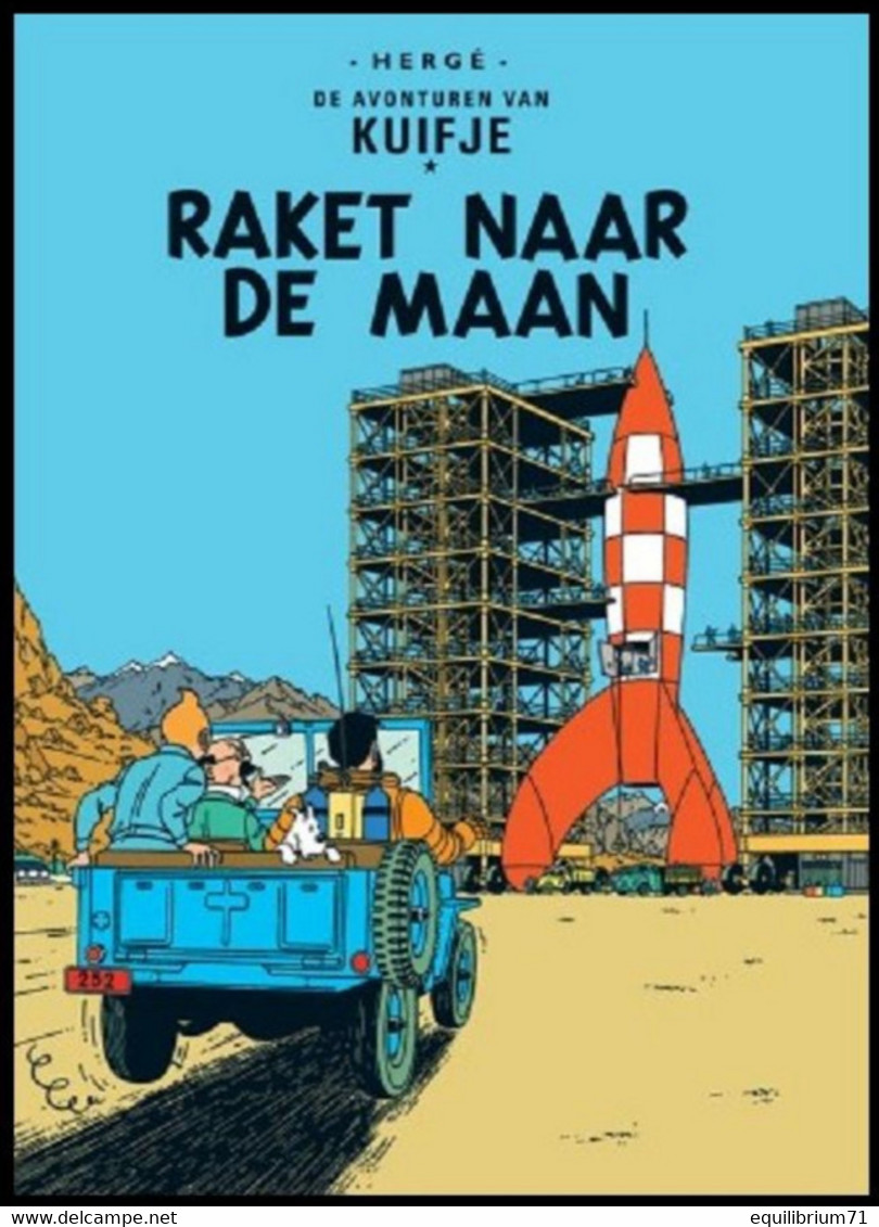 Carte Postale / Postkaart - Kuifje/Tintin - Milou/Bobbie - Haddock - Tournesol - Raket Naar De Maan / Objectif Lune - Philabédés