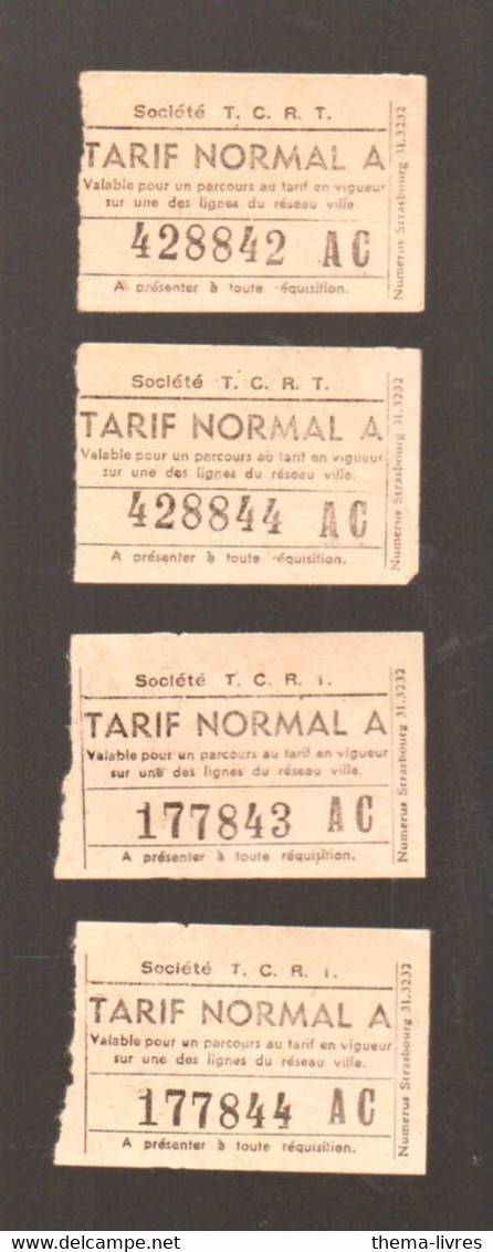 Toulouse 31 Haute Garonne) Lot De 4  Tickets (tramway? Bus?) TCRT Tarif Normal AC (PPP25313) - Zonder Classificatie