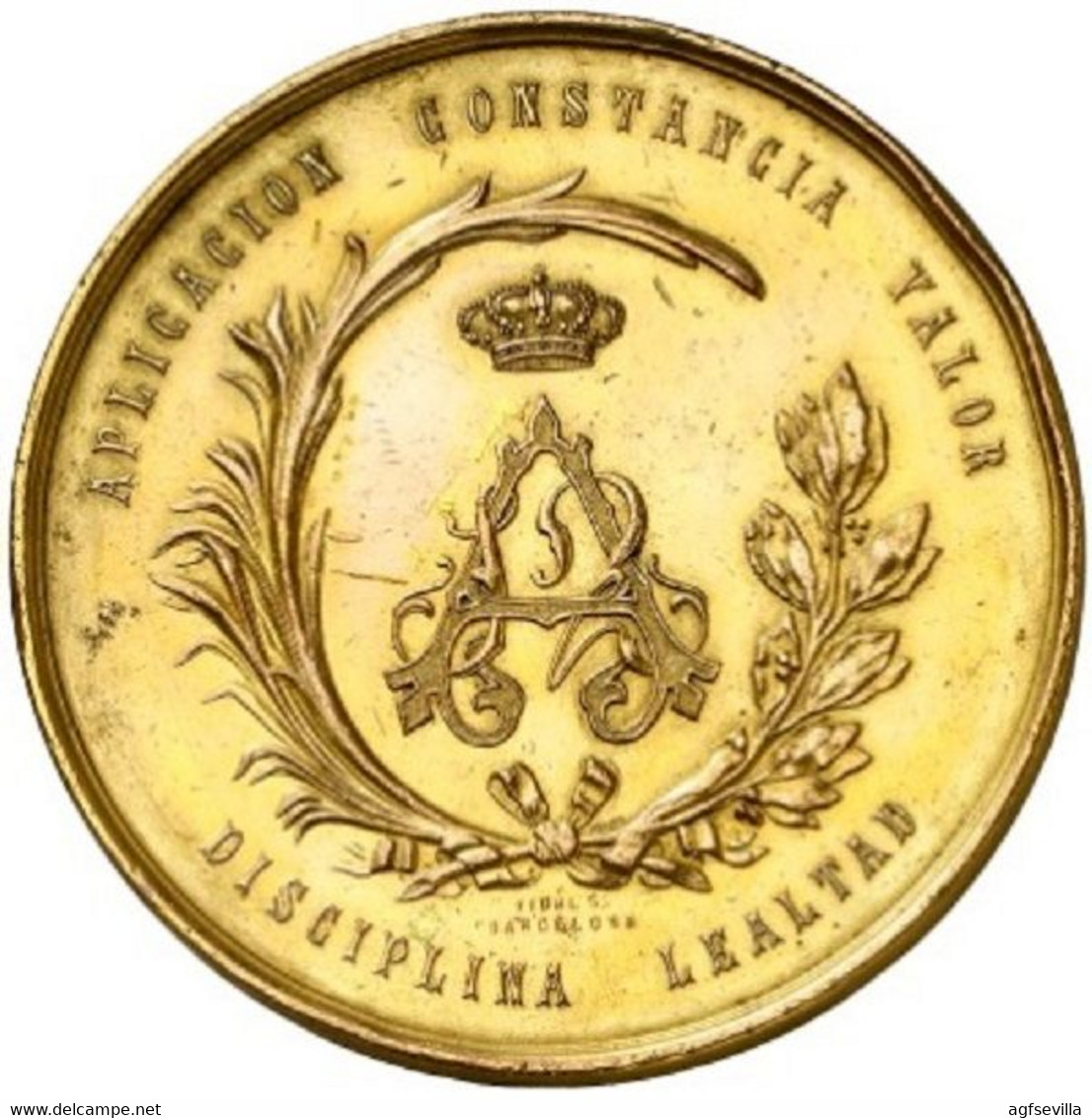 ESPAÑA. ALFONSO XII. MEDALLA HOMENAJE AL EJÉRCITO DEL NORTE. 1.878. BRONCE DORADO.ESPAGNE. SPAIN MEDAL - Monarchia/ Nobiltà