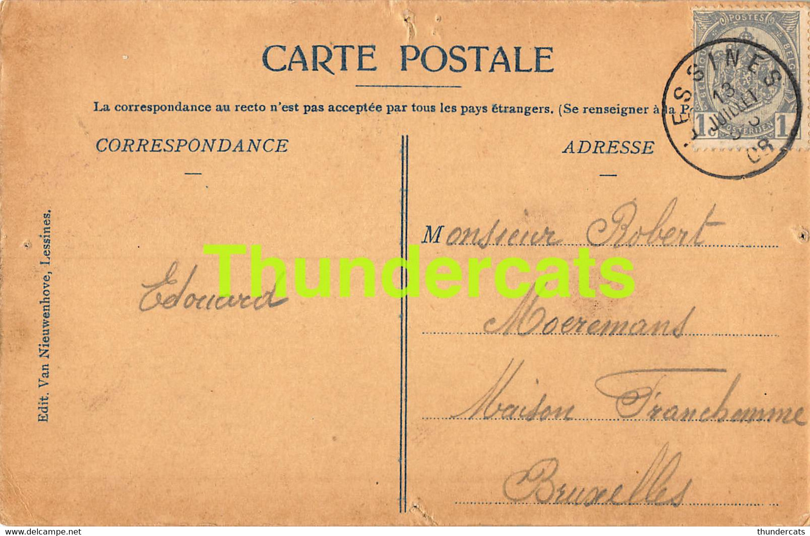 CPA LESSINES ARSENAL DES POMPIERS KISOQUE ET PLACE 1 JUIN 1908 ( TROUS DE PUNAISE ) - Lessines