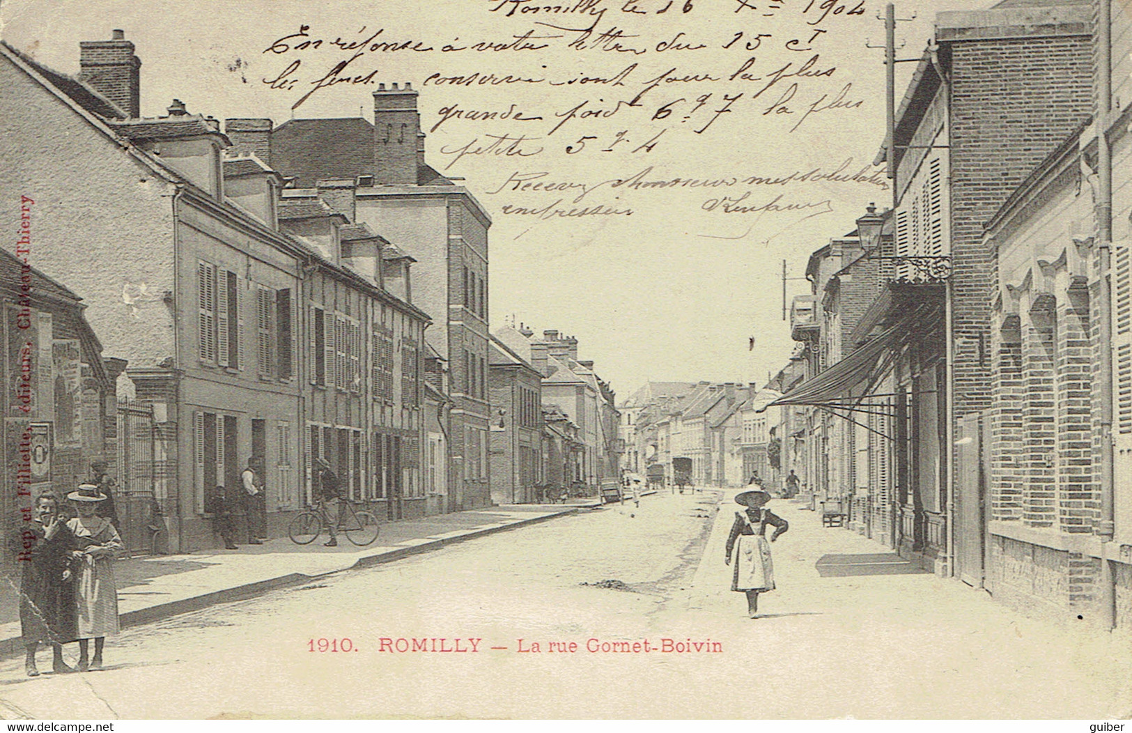 10  Romilly  La Rue Gornet Boivin  N° 1910  Coin Inf. Gauche! - Romilly-sur-Seine