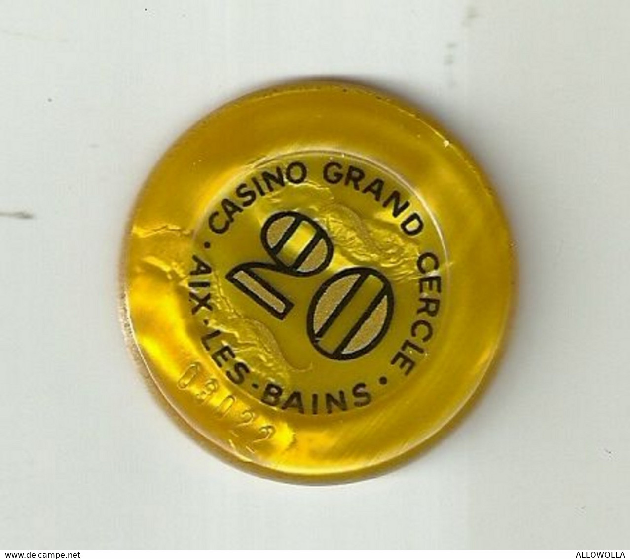 9880" FICHES-CHIPS-CASINO GRAND CERCLE-AIX LES BAINS-20 FRANCHI" " - Casino