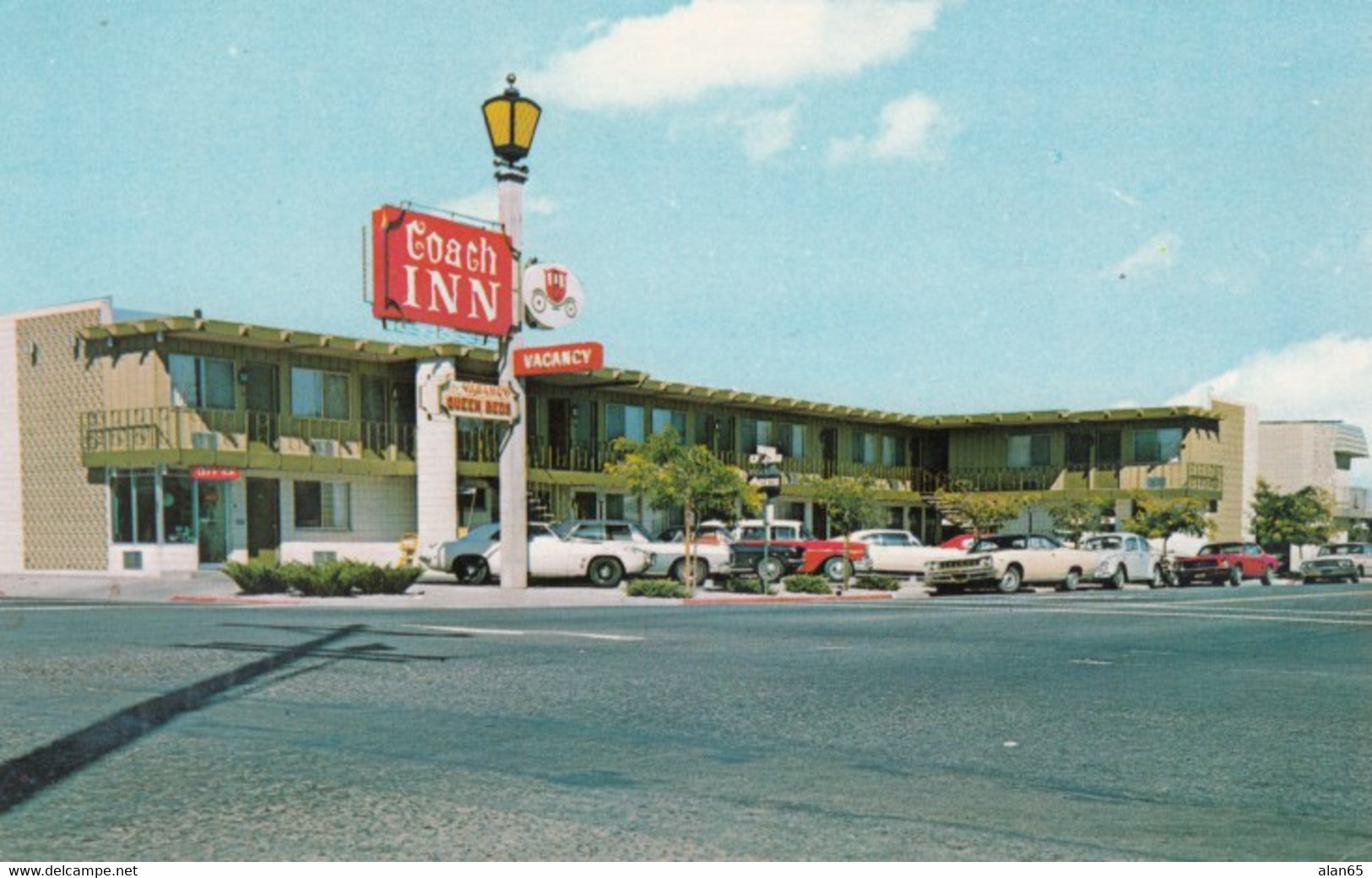 Reno Nevada, Coach Inn Motel Lodging, Autos, Ford Mustang, Camaro, C1970s Vintage Postcard - Reno