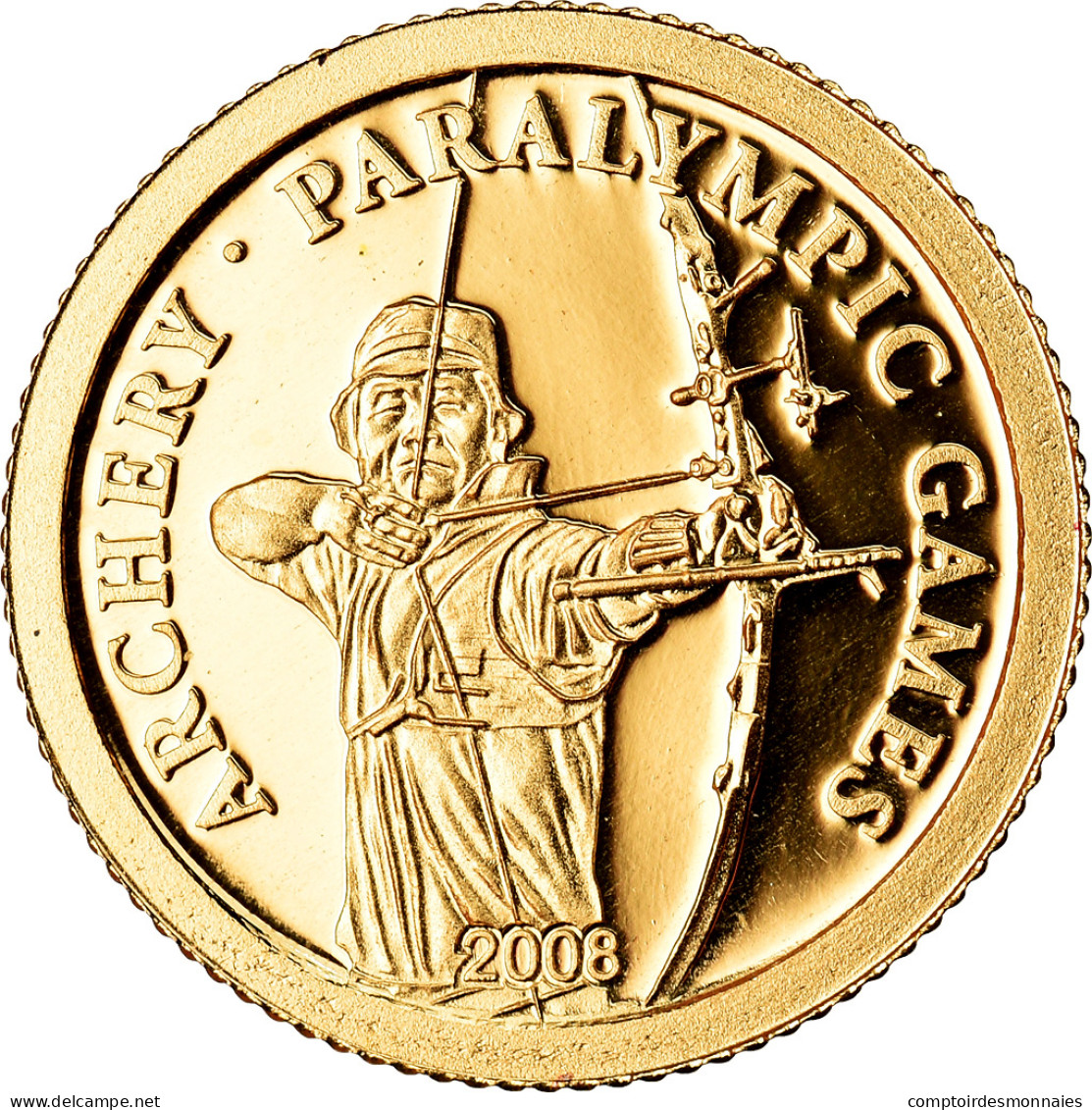 Monnaie, Mongolie, Jeux Paralympiques - Archer, 500 Tugrik, 2008, CIT, BE, FDC - Mongolei