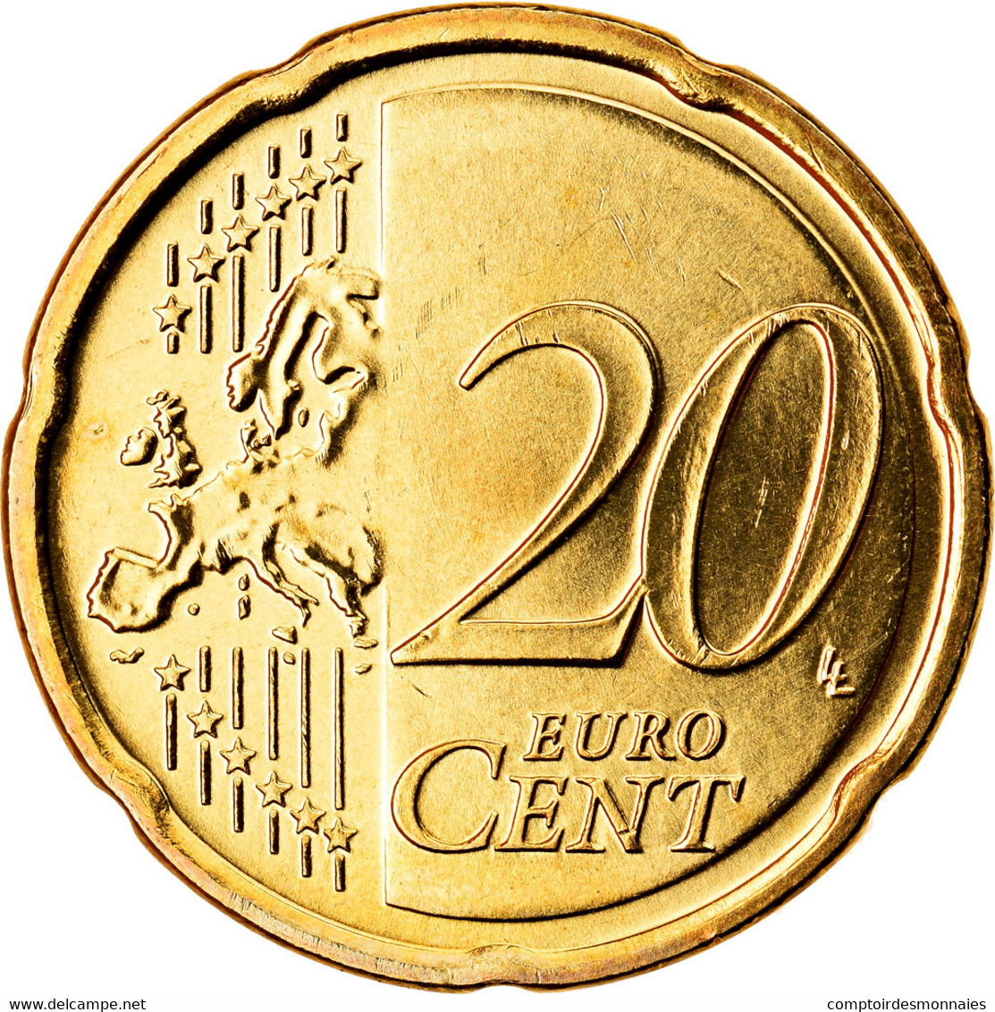 Chypre, 20 Euro Cent, 2010, SPL, Laiton, KM:82 - Cyprus