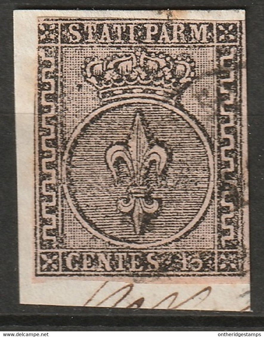 Italy Parma 1852 Sc 3 Sa 3 Used On Piece - Parma