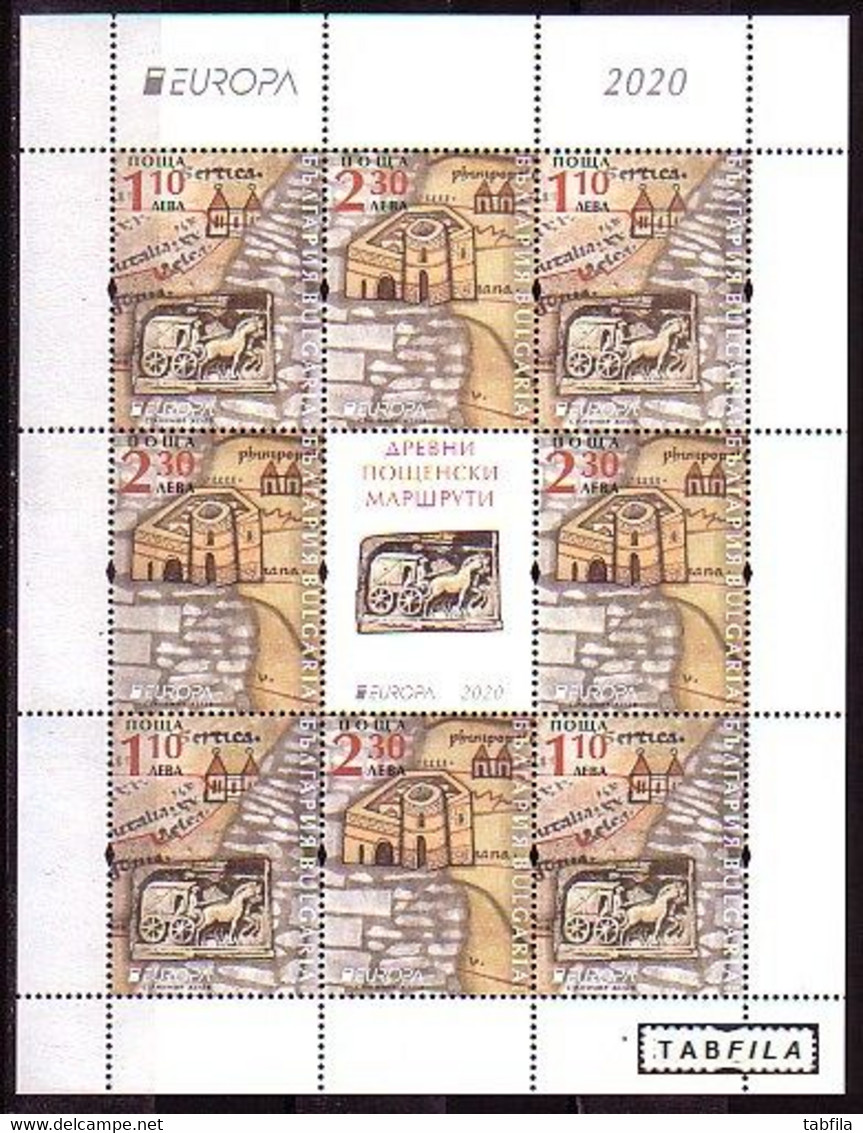 BULGARIA - 2020 - Europa CEPT - Ancient Postal Routes  - M/S MNH - Ongebruikt