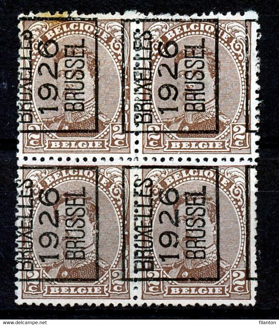 BELGIE - Preo Nr 128 A (blok Van 4) - "BRUXELLES 1926 BRUSSEL" (ref. 3657) - TYPO-PRECANCELS - - Typos 1922-26 (Albert I)