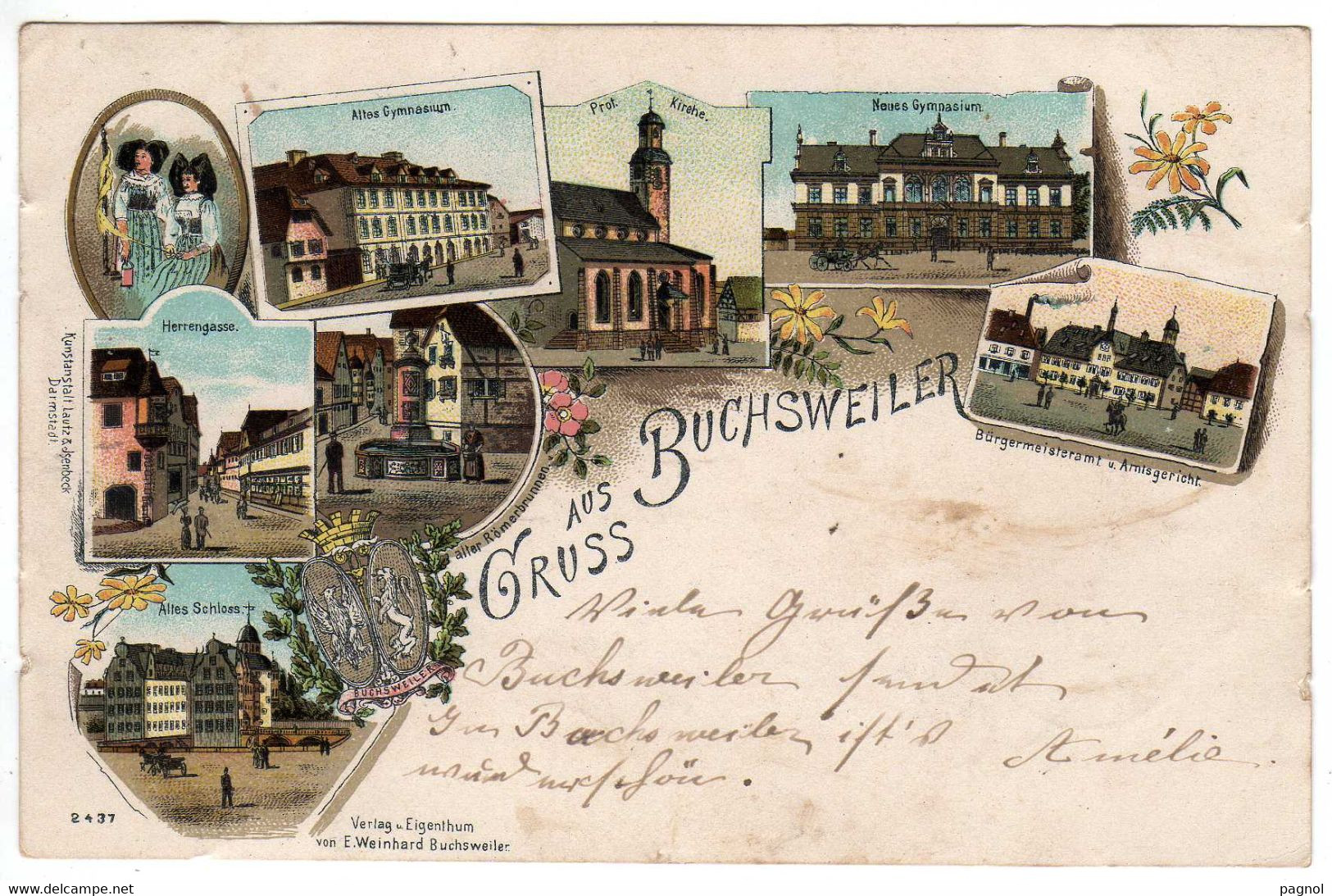 67 : Gruss Aus Buchsweiler : Litho Couleur Multivues 1899 - Sonstige & Ohne Zuordnung