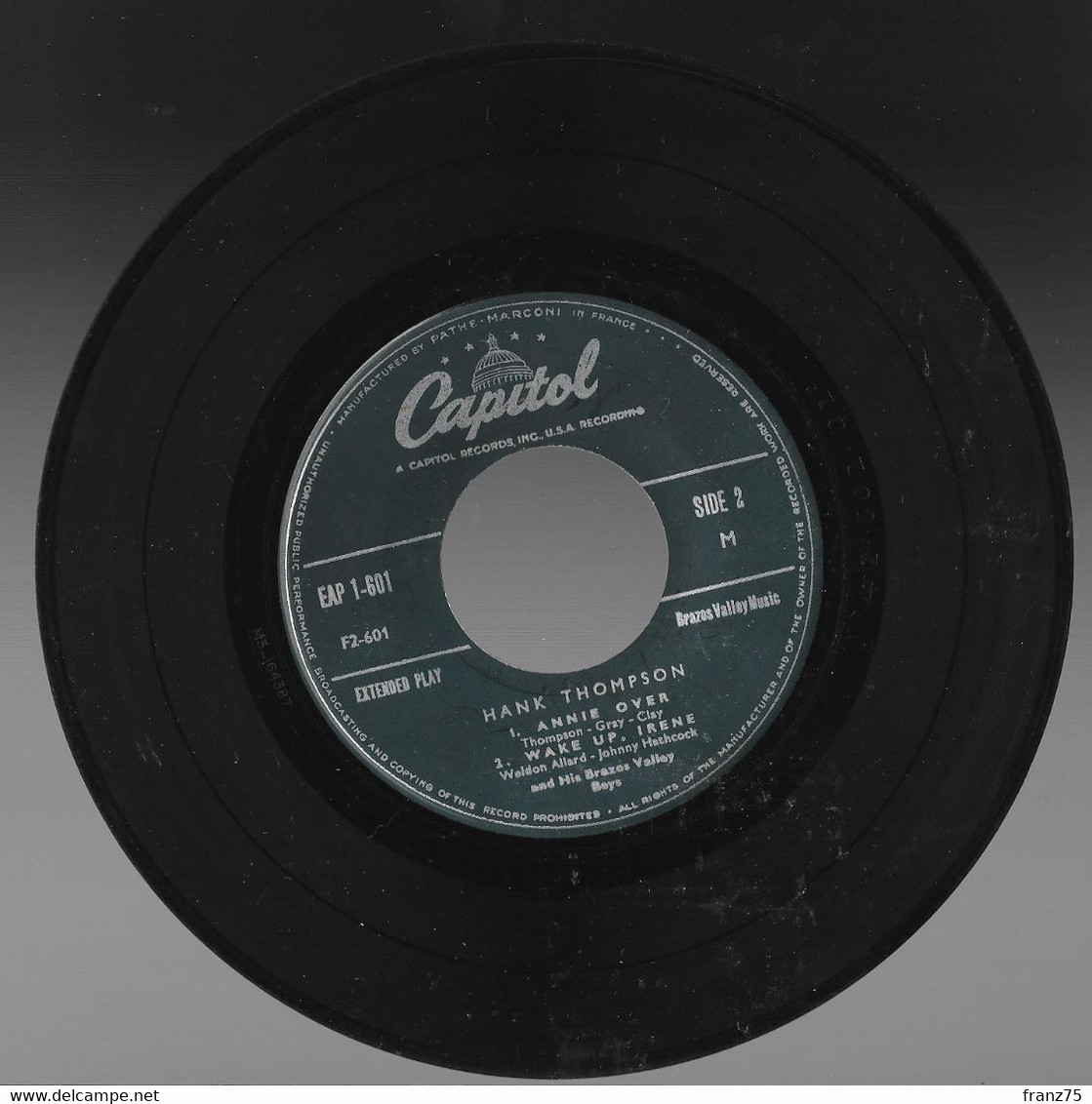 Hank THOMPSON-"The New Green Light"-super 45 T.(4 Titres) -Capitol-BE - Country & Folk