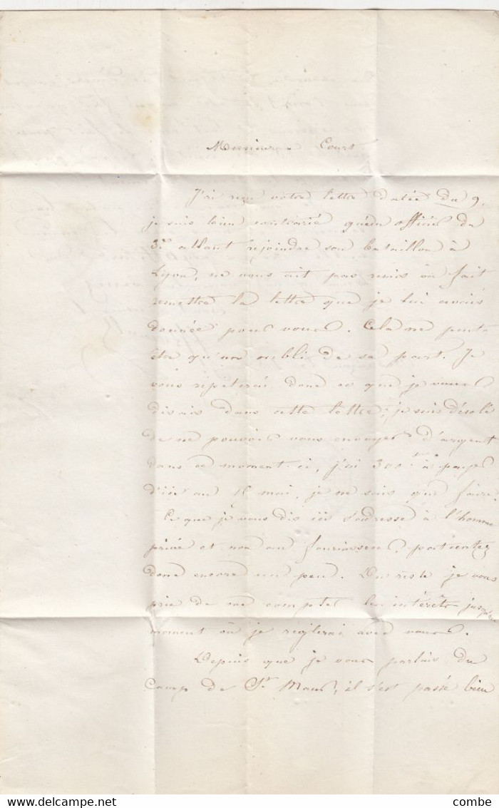 LETTRE. PRESIDENCE N° 10.  14 MARS 1854. DOUBS. BESANCON. PC 378. POUR LYON - 1852 Louis-Napoleon