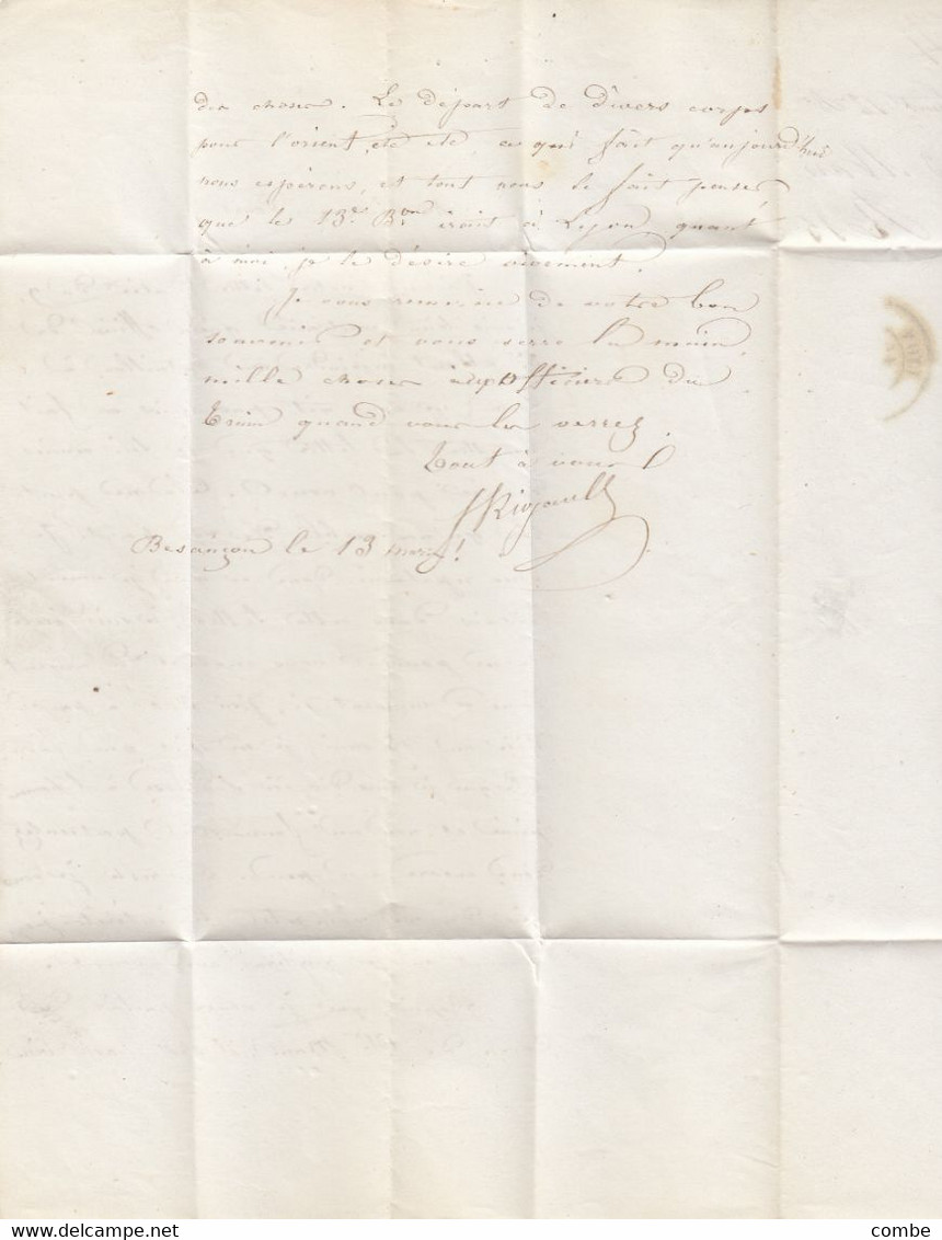 LETTRE. PRESIDENCE N° 10.  14 MARS 1854. DOUBS. BESANCON. PC 378. POUR LYON