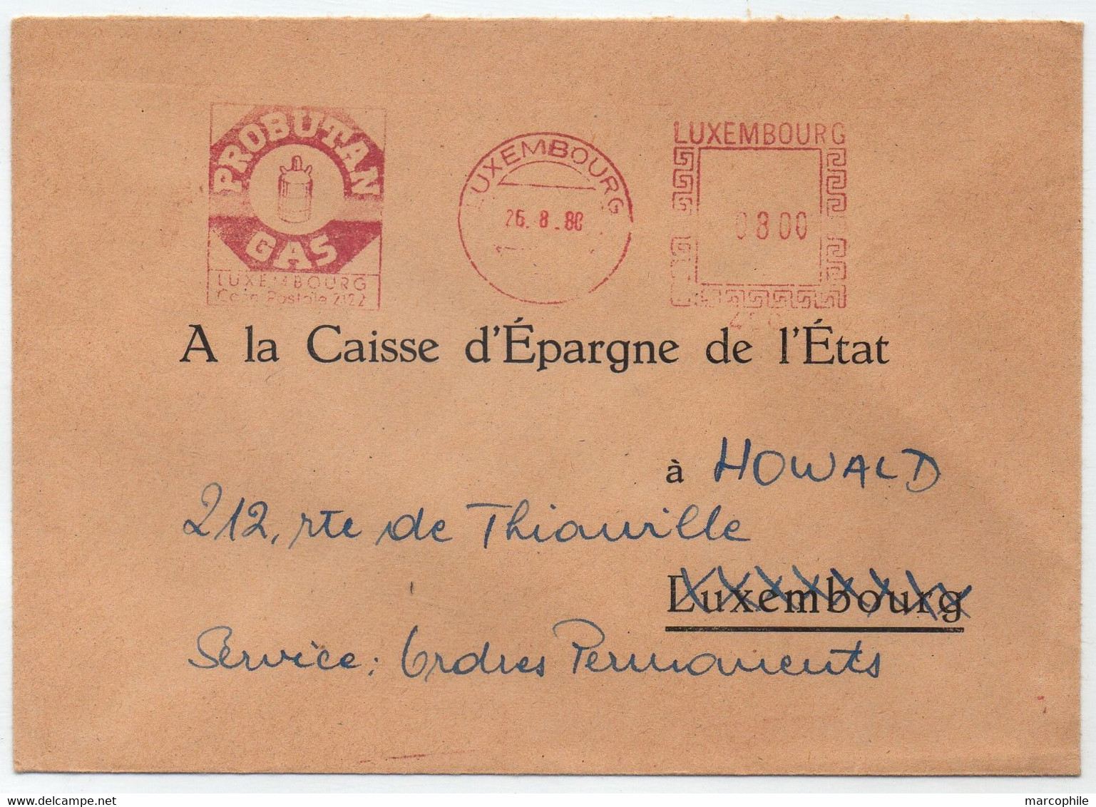 LUXEMBOURG - ENERGIE - GAZ / 1980 EMA ILLUSTREE SUR LETTRE  (ref LE4307) - Maschinenstempel (EMA)