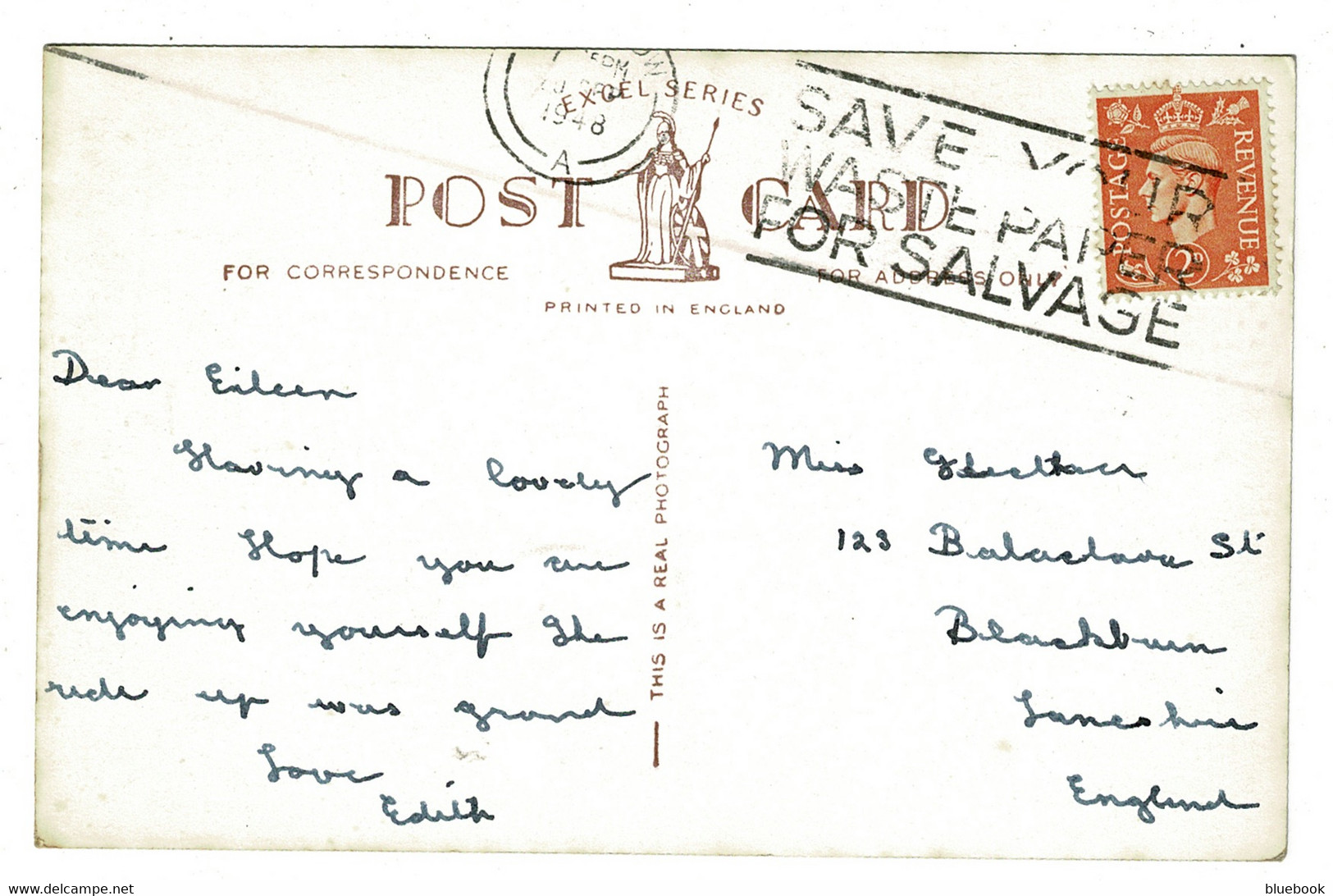 Ref 1420 - 1948 Real Photo Postcard - Trossachs Hotel - Save Waste Paper For Salvage Slogan - Stirlingshire