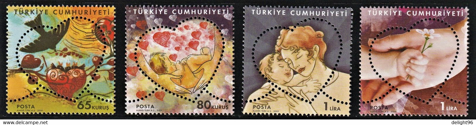 2009 Turkey Mother's Day Set (Heart Shaped, ** / MNH / UMM) - Moederdag