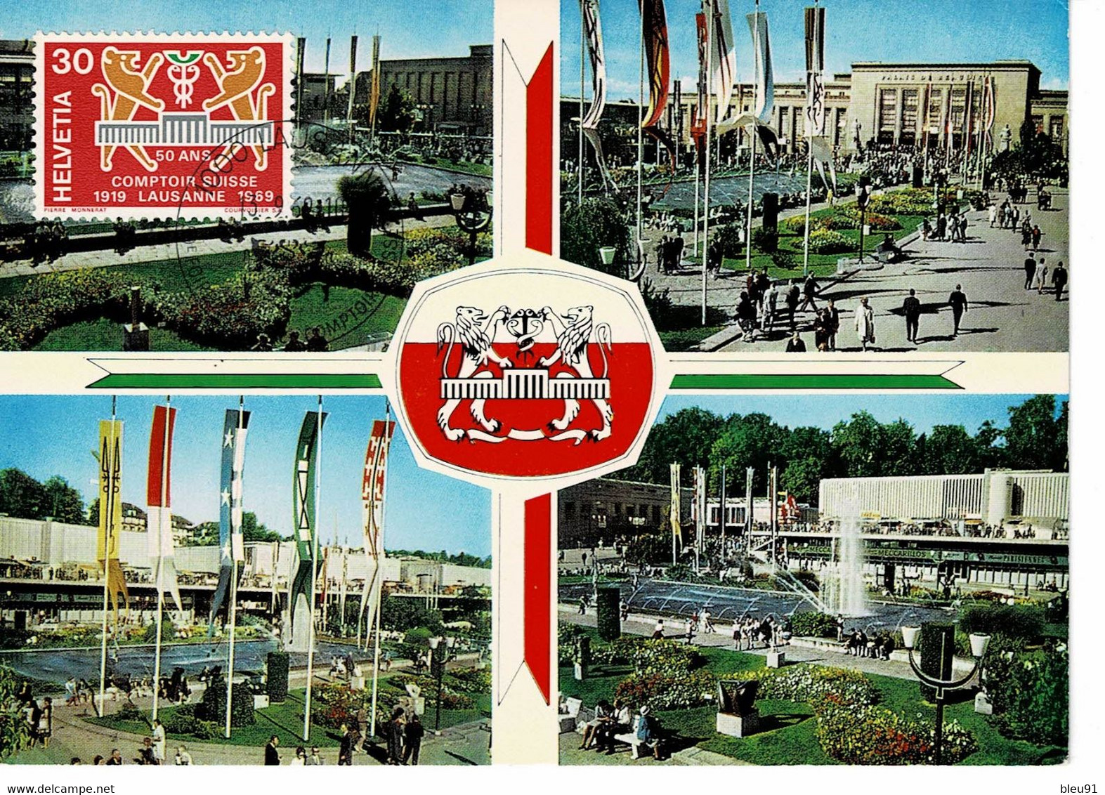 CARTE MAXIMUM FOIRE DE LAUSANNE 1969 COMPTOIR SUISSE - Cartoline Maximum