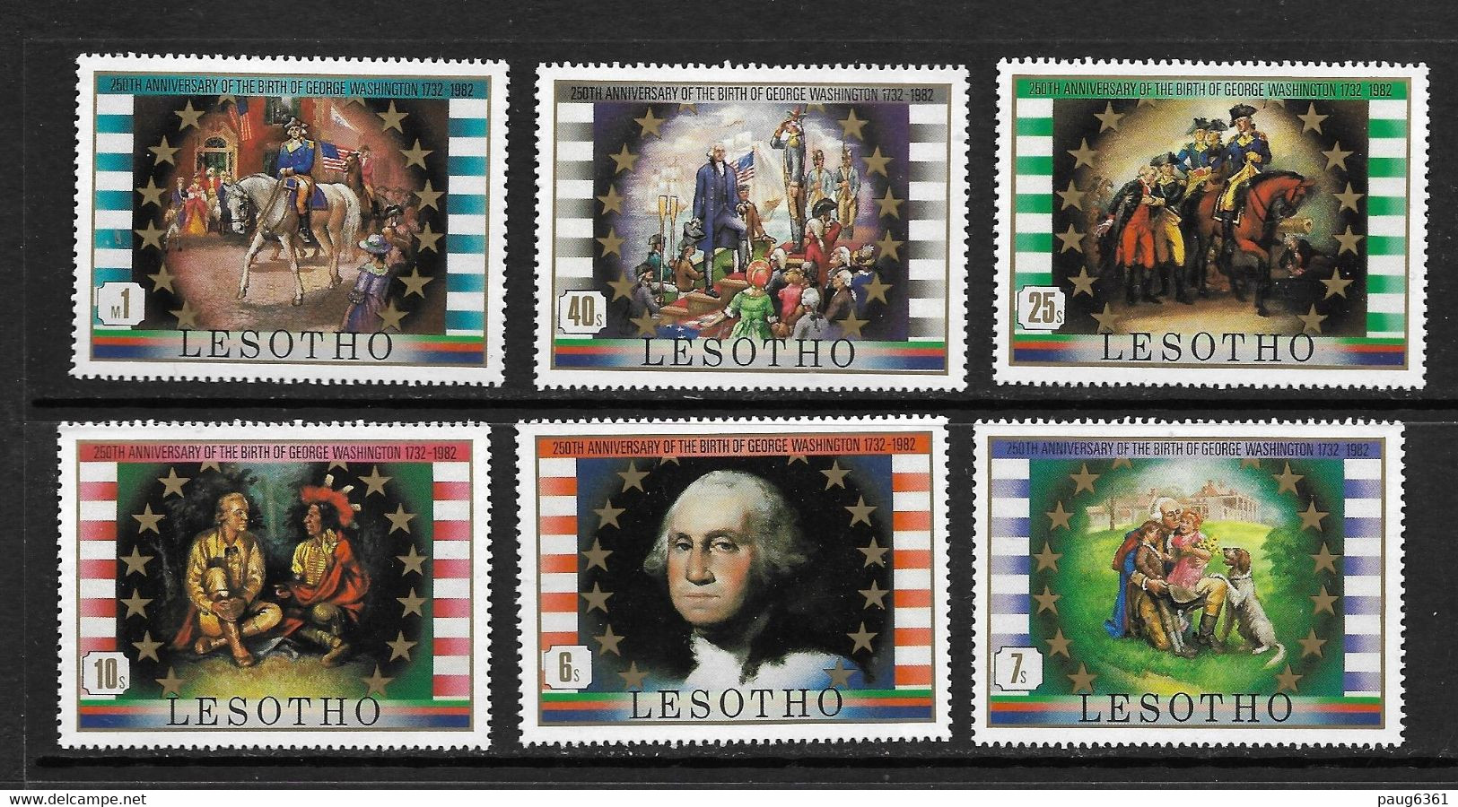 LESOTHO 1982 GEORGE WASHINGTON  YVERT N°492/97 NEUF MNH** - George Washington