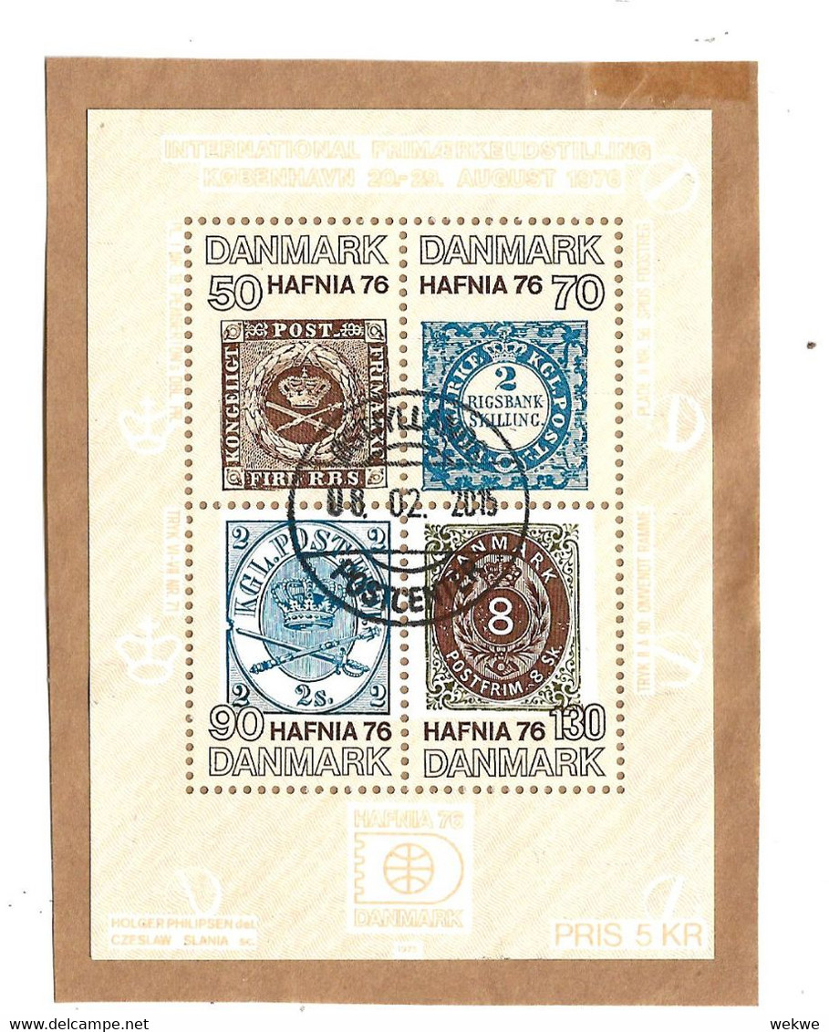 Dänemark005 / Fragment Mit HAFNIA Block 1976 O - Blocks & Kleinbögen