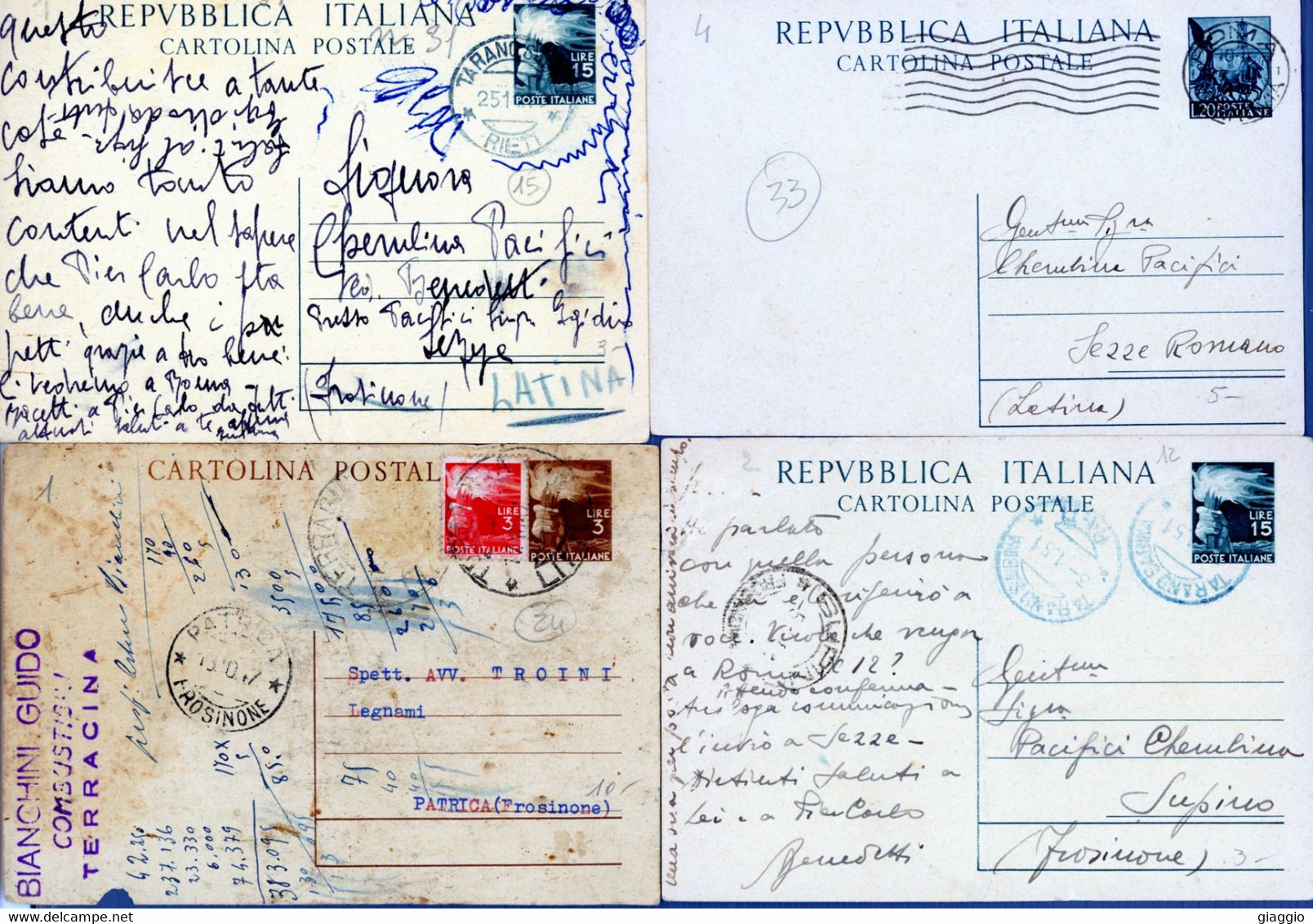 °°° Francbolli N. 4278 - Lotto Di 4 Cartoline Postali Viaggiate °°° - Autres & Non Classés