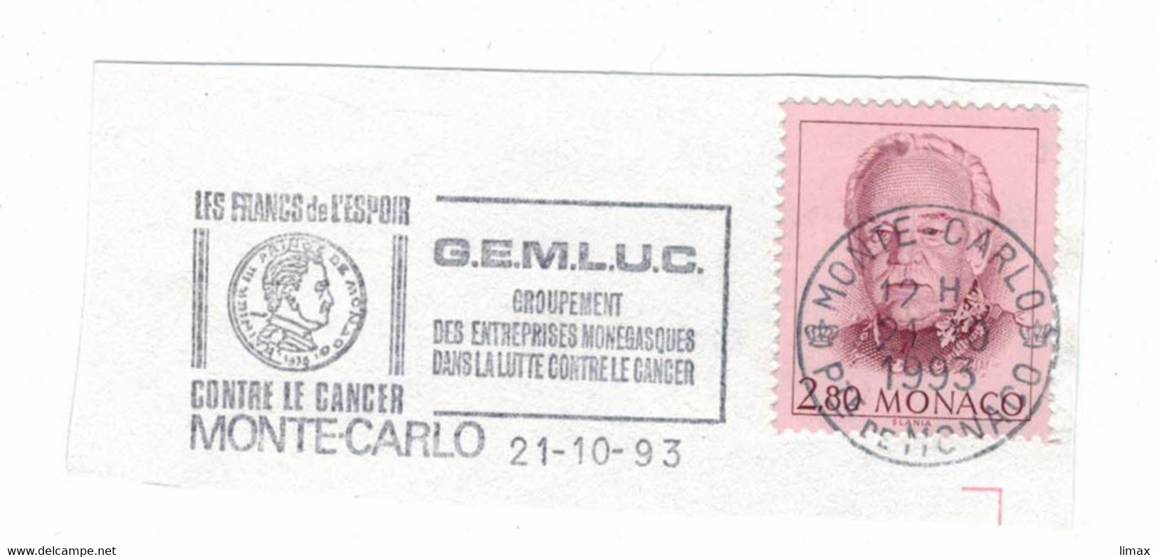 Monte Carlo 1993 - GEMLUC Contre Le Cancer - Krebs - Maschinenstempel (EMA)