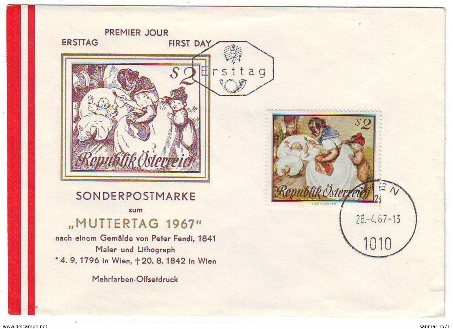 AUSTRIA FDC 1237 - Moederdag